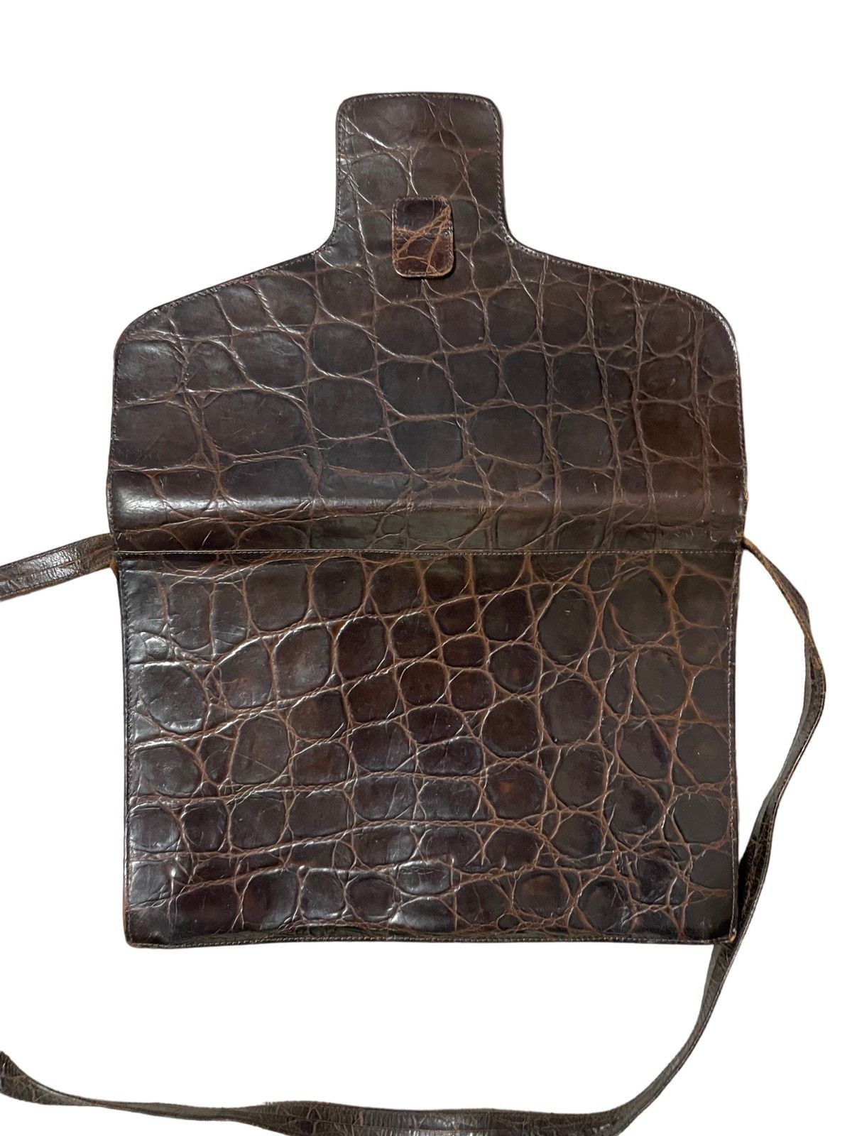image of Vintage Crocodile Leather Satchel Bag 1960S in Brown, Women's