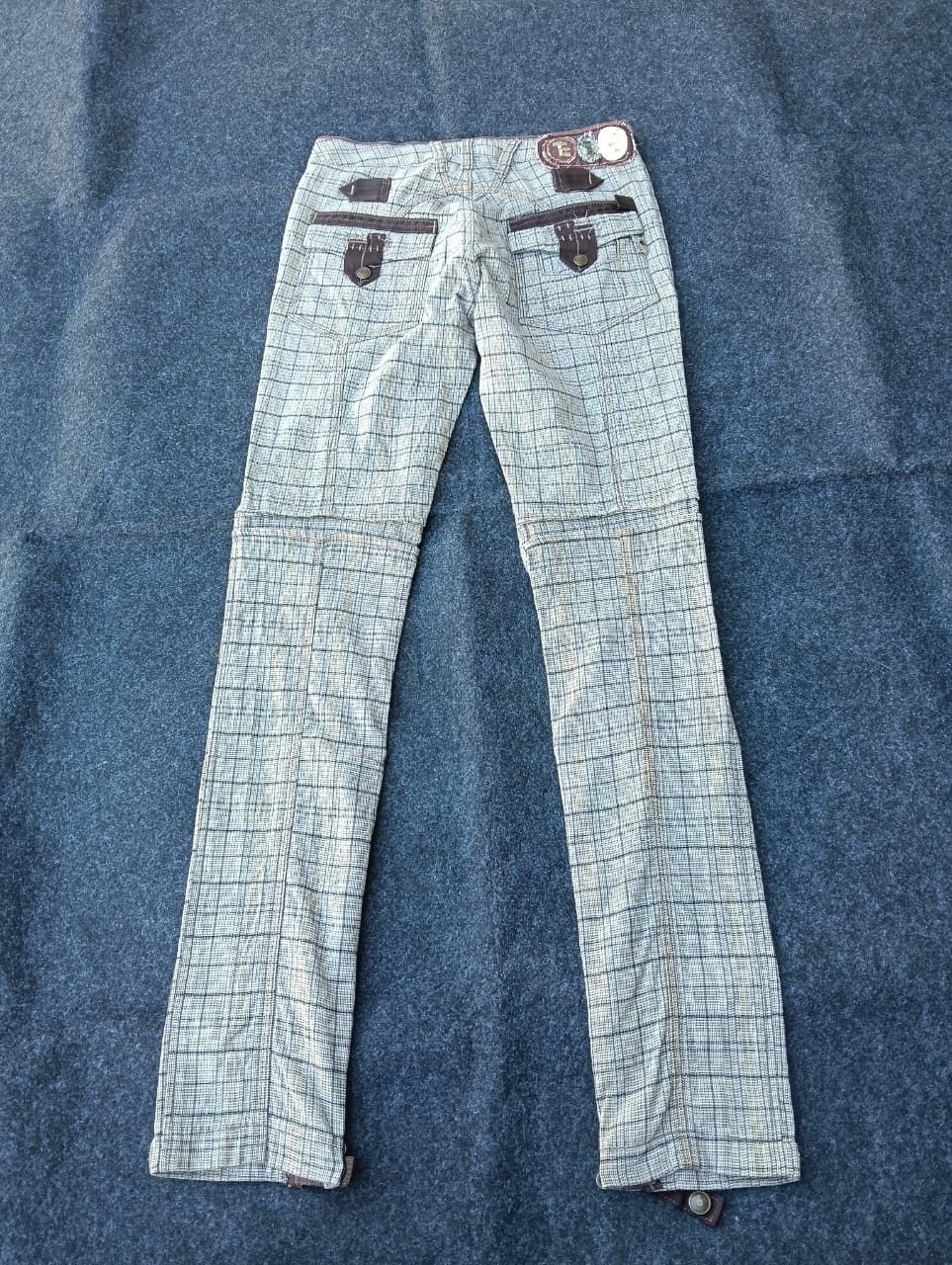 Marithe + Francois Girbaud Marithé François Girbaud Wide Ankle Zip Plaid Pants Size US 28 / EU 44 - 2 Thumbnail