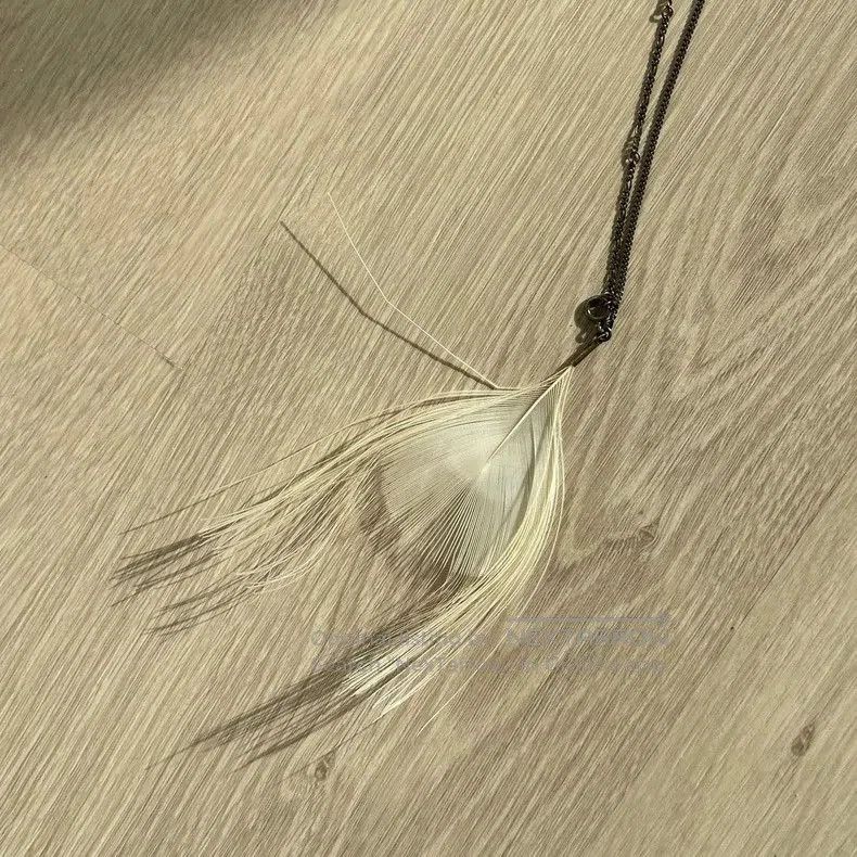 Ann Demeulemeester ann demeulemeester Feather necklace White silver pendant ch Size ONE SIZE - 7 Thumbnail