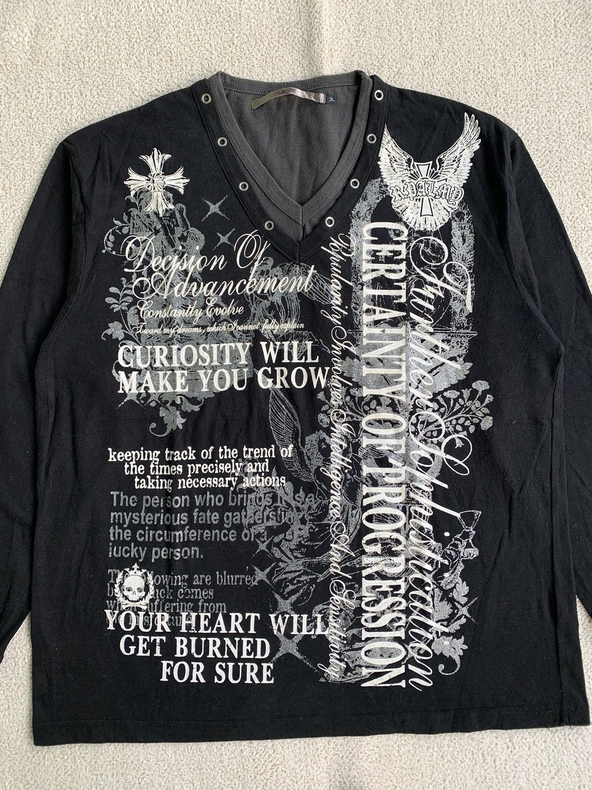 Beauty Beast × If Six Was Nine × Japanese Brand Double Layer Poem Black Lebel Long Sleeve punk style Size US XL / EU 56 / 4 - 2 Thumbnail