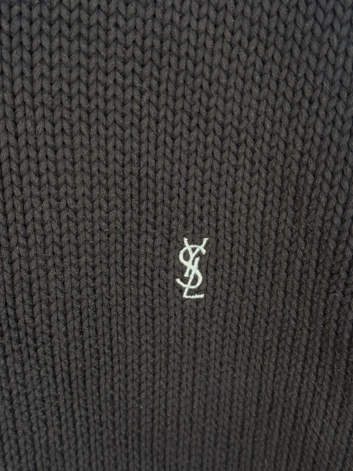 Yves Saint Laurent Heavy YSL Sweater Knit Grey Yves Saint Laurent Vintage Size US XL / EU 56 / 4 - 3 Thumbnail