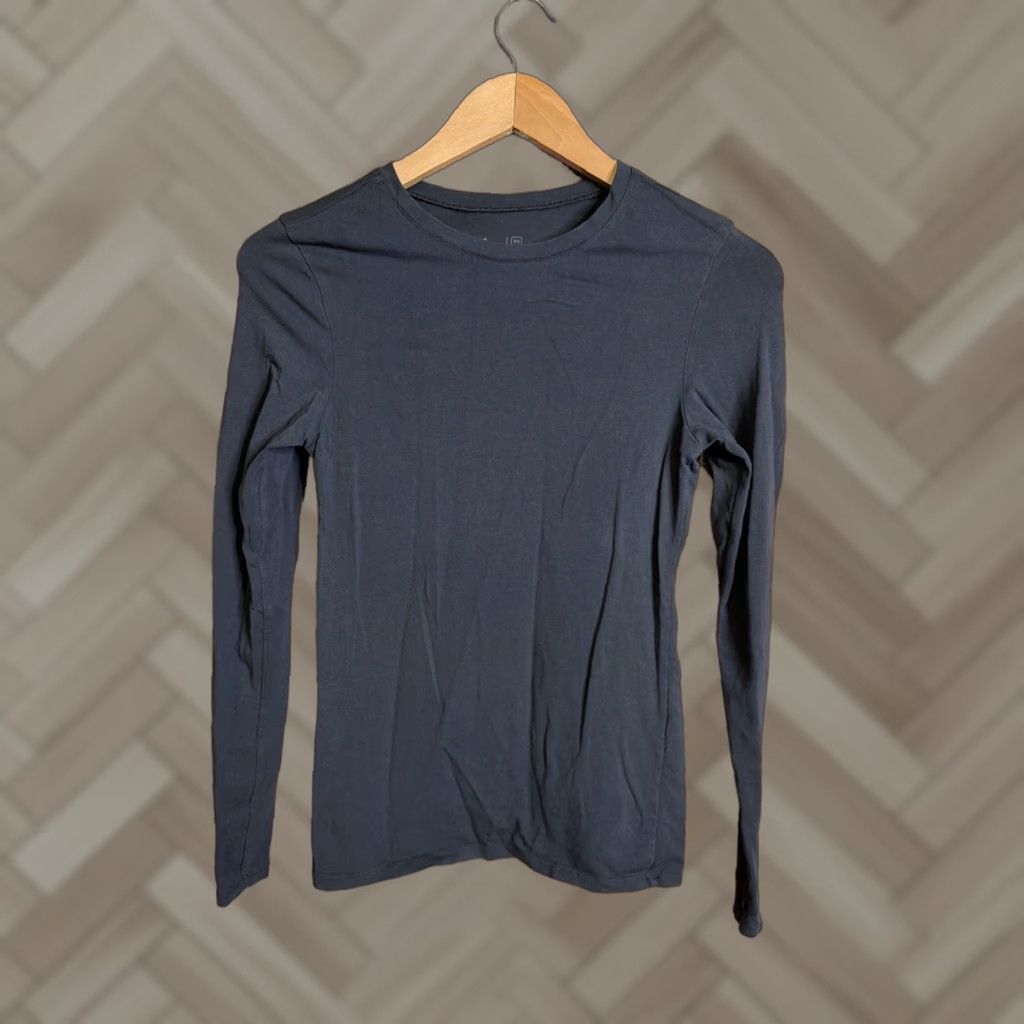 Vintage Pact Shirt Women's XS Black Round Neck Long Sleeve Cotton Elastine Stretch Basic Vintage: No Size XS / US 0-2 / IT 36-38 - 1 Thumbnail