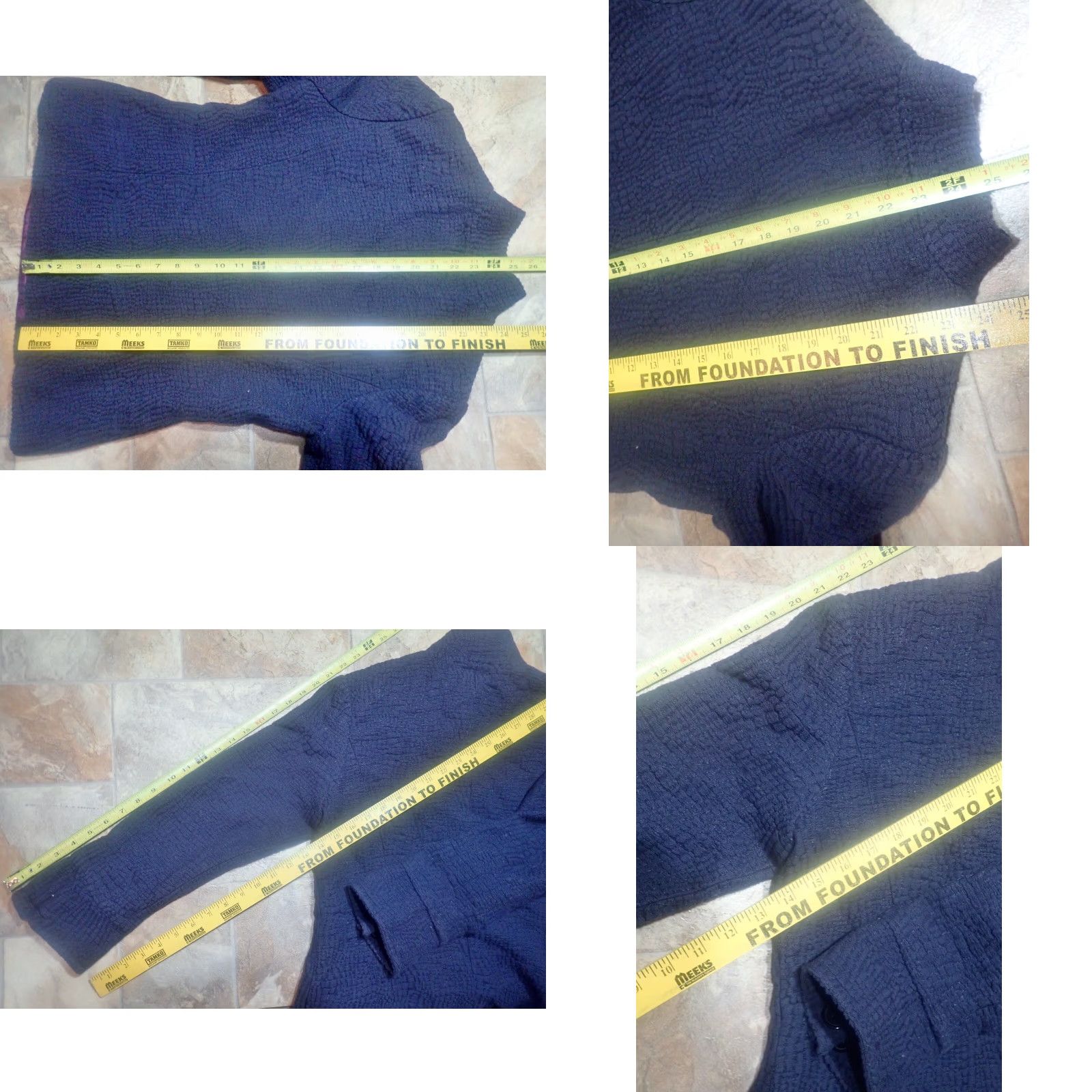 Vintage VINTAGE Linea Louis Dell'Olio Jacket Ladies Double Breasted Textured Knit Satin Lining Black S Polyester Classic Jacket Womens Size S / US 4 / IT 40 - 9 Thumbnail