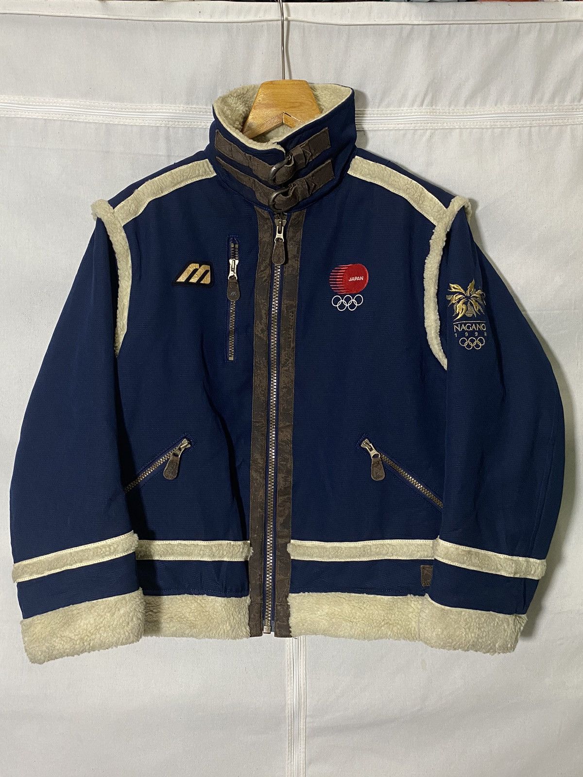 image of Mizuno Nagano 1998 Winter Olympic Jacket in Navy, Men's (Size Small)
