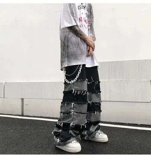 Japanese Brand Streetwear wide legs hip hop style loose straight jeans y2k Size US 32 / EU 48 - 1 Thumbnail