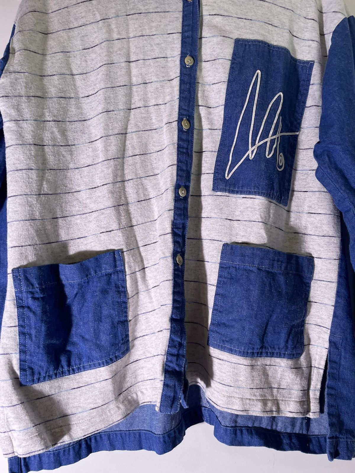 Vintage 90’s VTG Vintage Nino Wong Designer Denim Abstract Shirt Size US M / EU 48-50 / 2 - 4 Thumbnail