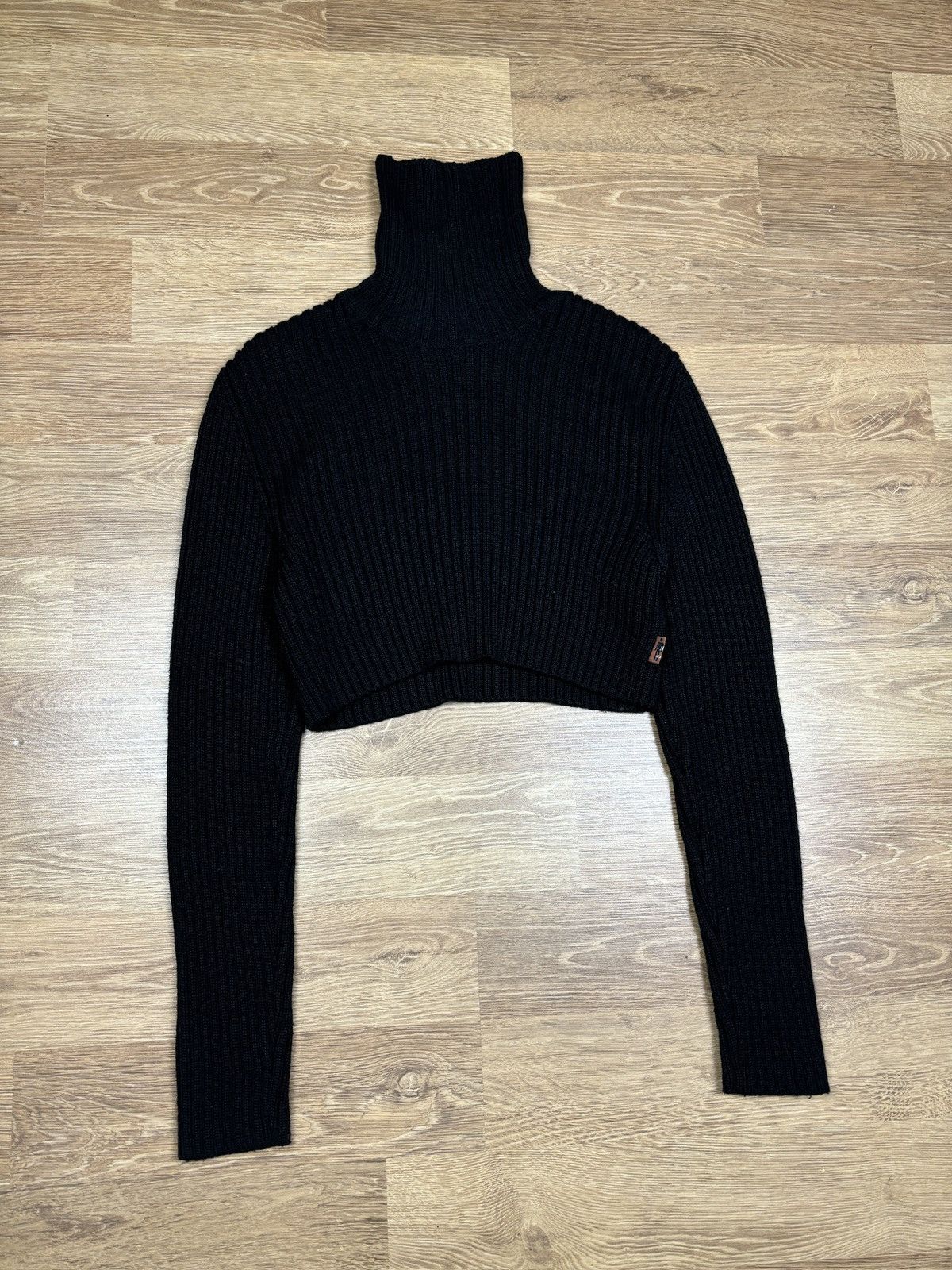 Jean Paul Gaultier 2000s Jean Paul Gaultier Cropped Ribbed Turtleneck Knit Size M / US 6-8 / IT 42-44 - 3 Thumbnail