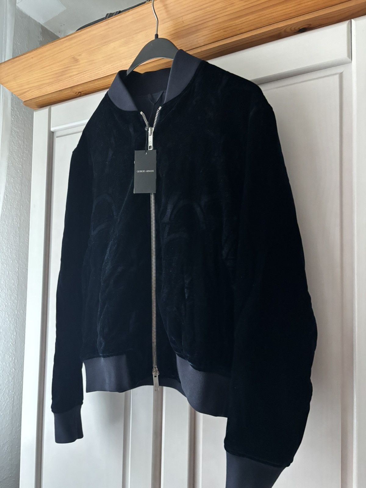 Giorgio Armani Giorgio Armani monogram pattern velvet bomber jacket Size US M / EU 48-50 / 2 - 6 Thumbnail