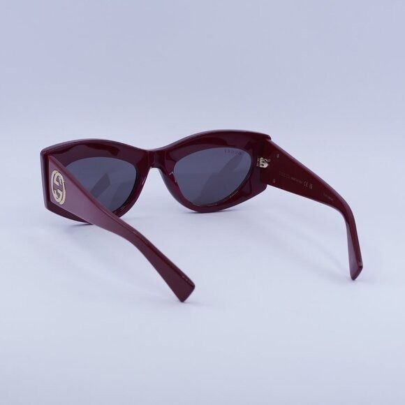 Gucci 🕶️ New Gucci GG1843S 006 Sunglasses - Shiny Black/Burgundy Size ONE SIZE - 9 Thumbnail