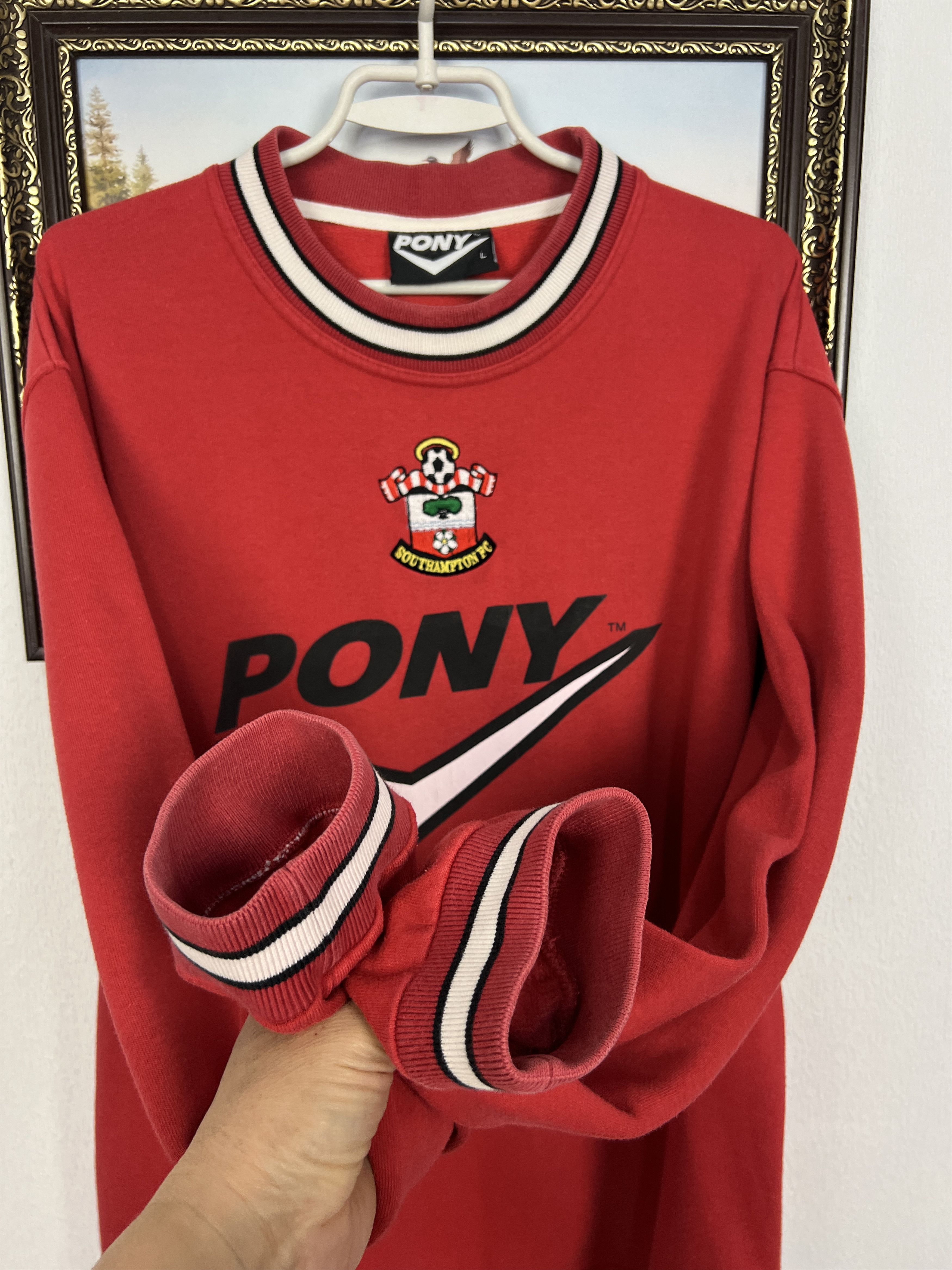 PONY Southampton Saints Football Sweatshirt Soccer Crewneck Size US L / EU 52-54 / 3 - 5 Thumbnail