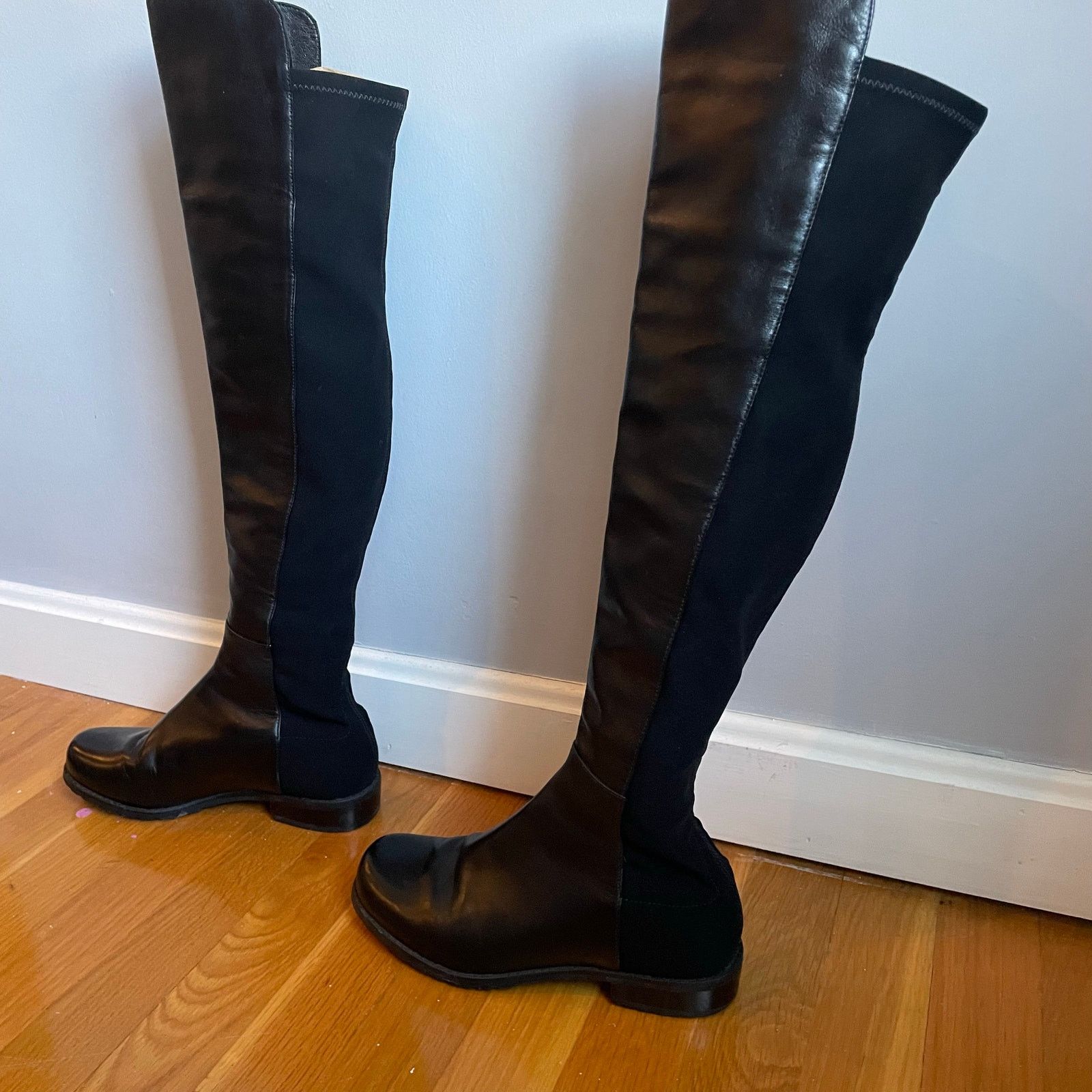 Stuart Weitzman Stuart Weitzman 5050 Black Leather Elastic Tall Boots sz US5 Size US 5 / IT 35 - 7 Thumbnail