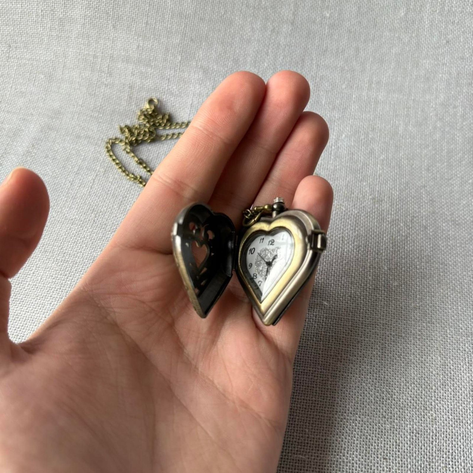 Other Elegant brass watch heart necklace WMNS2 Size ONE SIZE - 4 Thumbnail