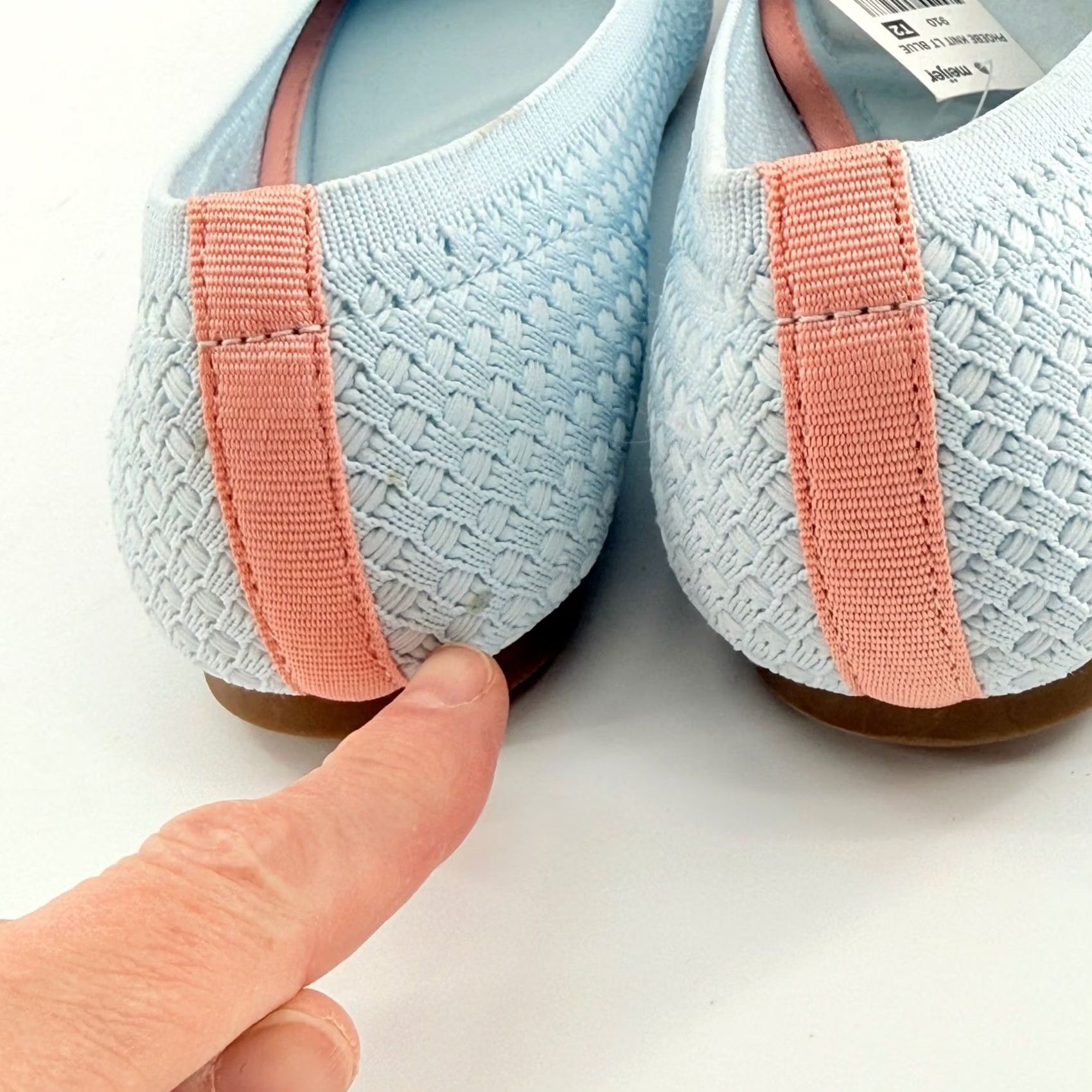 Vintage Falls Creek Phoebe Knit Ballet Flat Womens Light Blue Memory Foam Slips On Pointed Toe Casual Workwear Travel 8 US Womens Size US 8 / IT 38 - 6 Thumbnail
