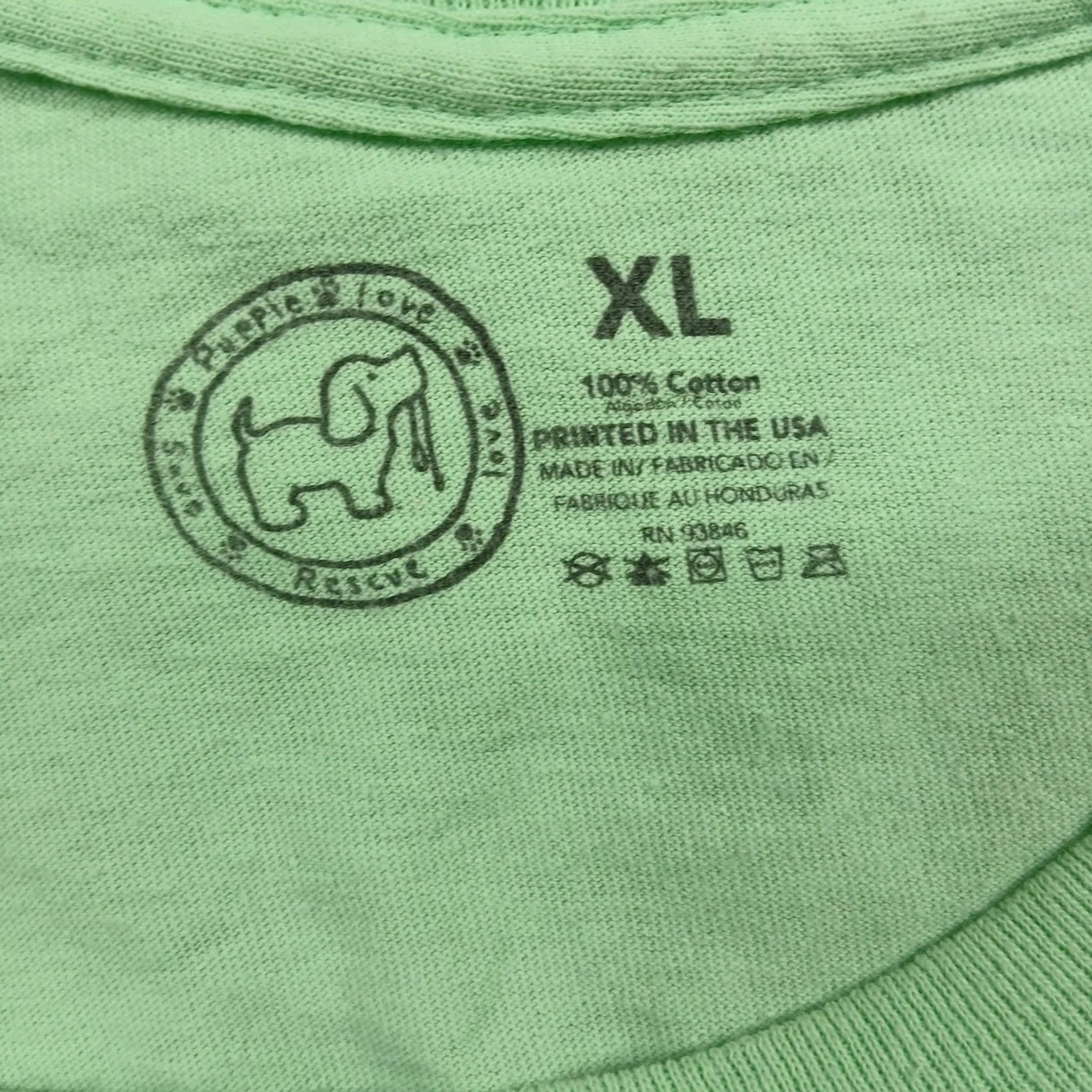 Vintage Puppie Love T-Shirt Mens XL Green Florida Rescue Dog Graphic Printed in USA Size US XL / EU 56 / 4 - 5 Thumbnail