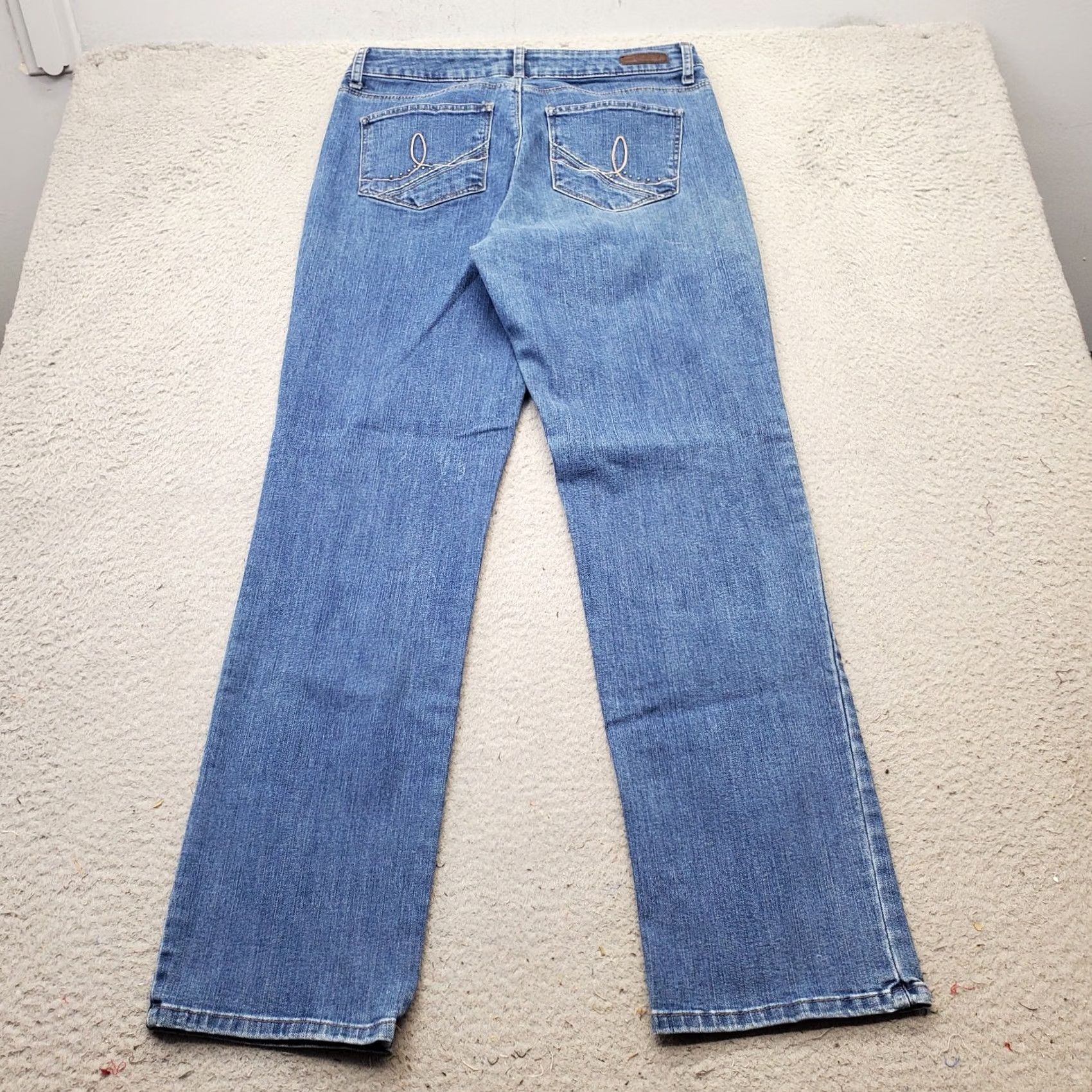 Lee Lee Jeans Womens 12 Jeans Blue Denim Stretch Classic Fit Boho Streetwear Straight Leg - Size 12 Womens Blue Denim Jeans Size 34" / US 12 / IT 48 - 2 Thumbnail
