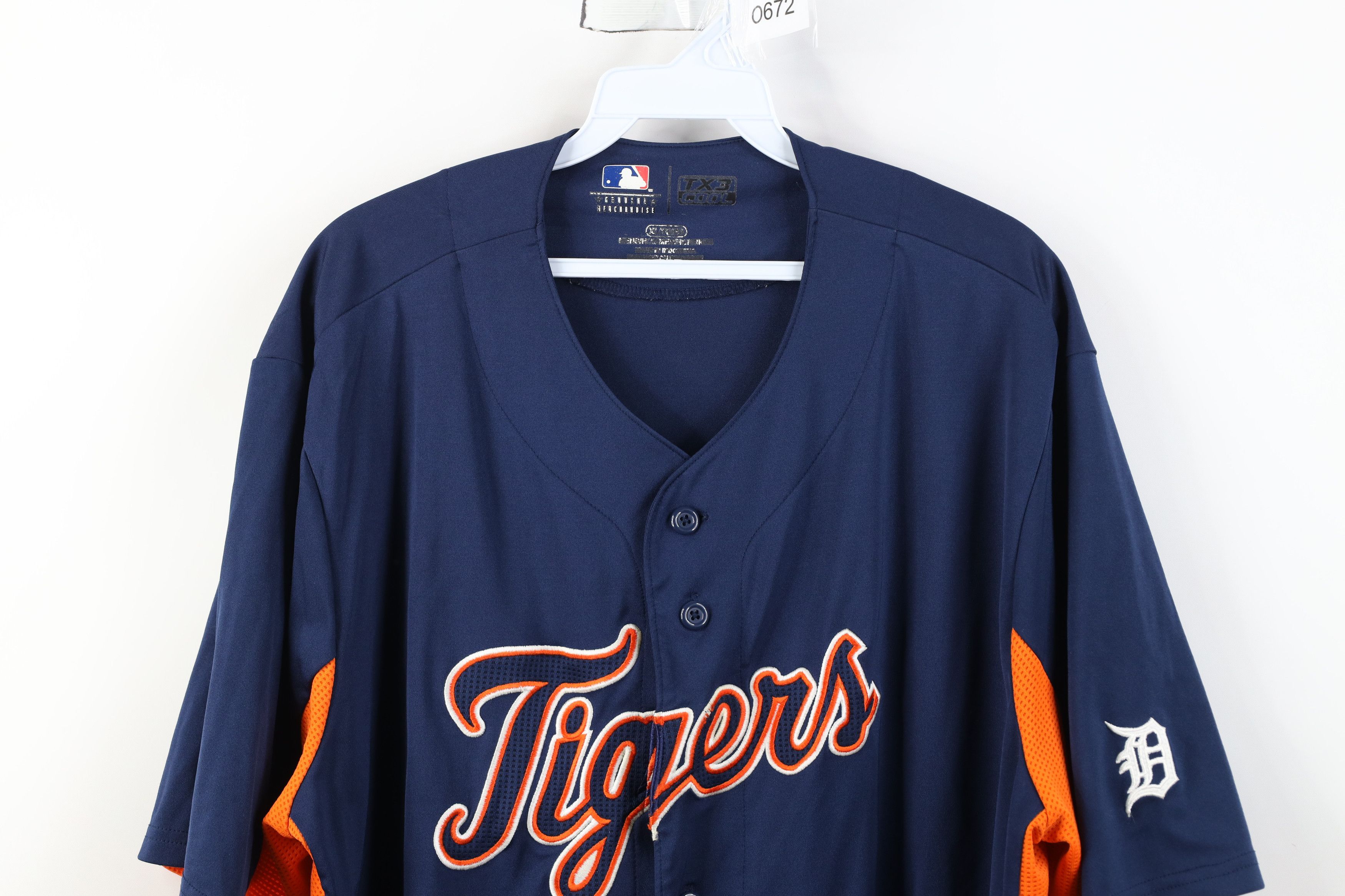 Vintage Vintage Y2K Script Detroit Tigers Baseball Jersey Blue Size US XL / EU 56 / 4 - 2 Thumbnail