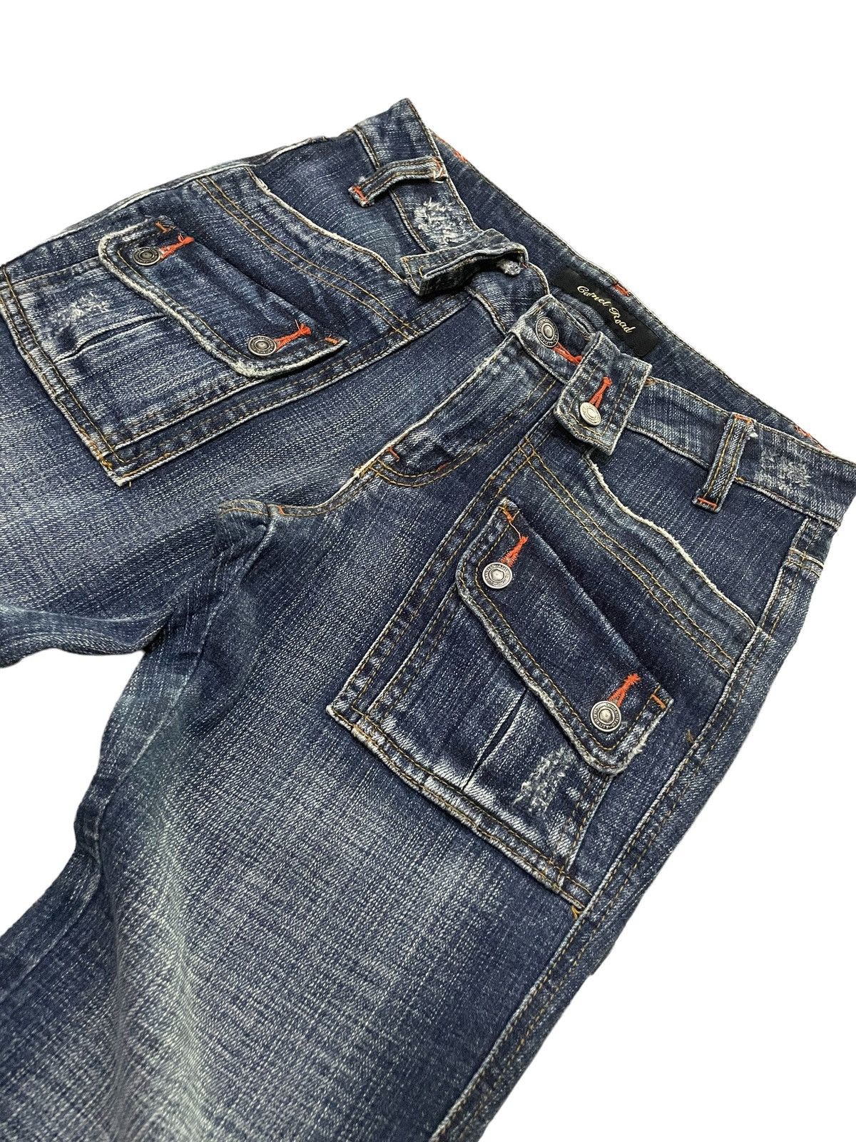 If Six Was Nine × Le Grande Bleu (L.G.B.) Camel Road Japan Bush Pocket Flared Stacked Denim Pants Size US 28 / EU 44 - 10 Thumbnail