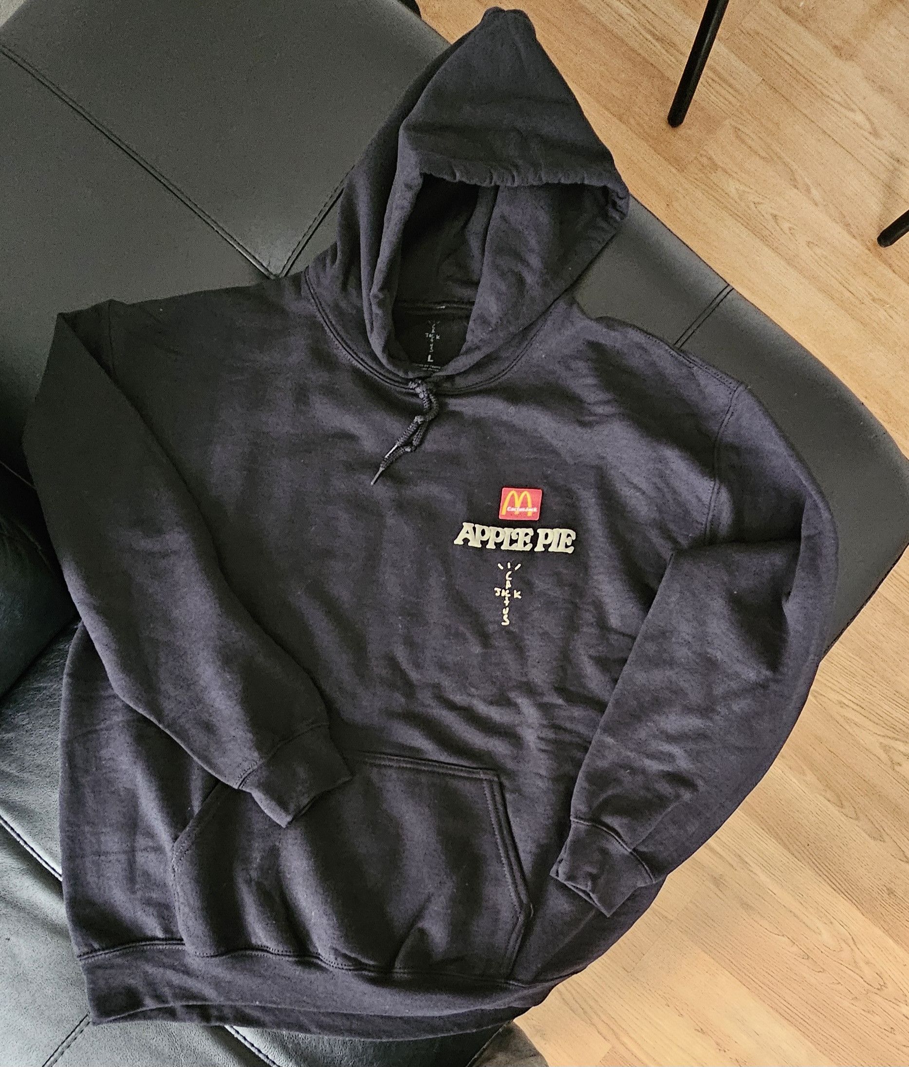 image of Travis Scott X Mcdonald's Apple Pie Hoodie in Black, Men's (Size Large)