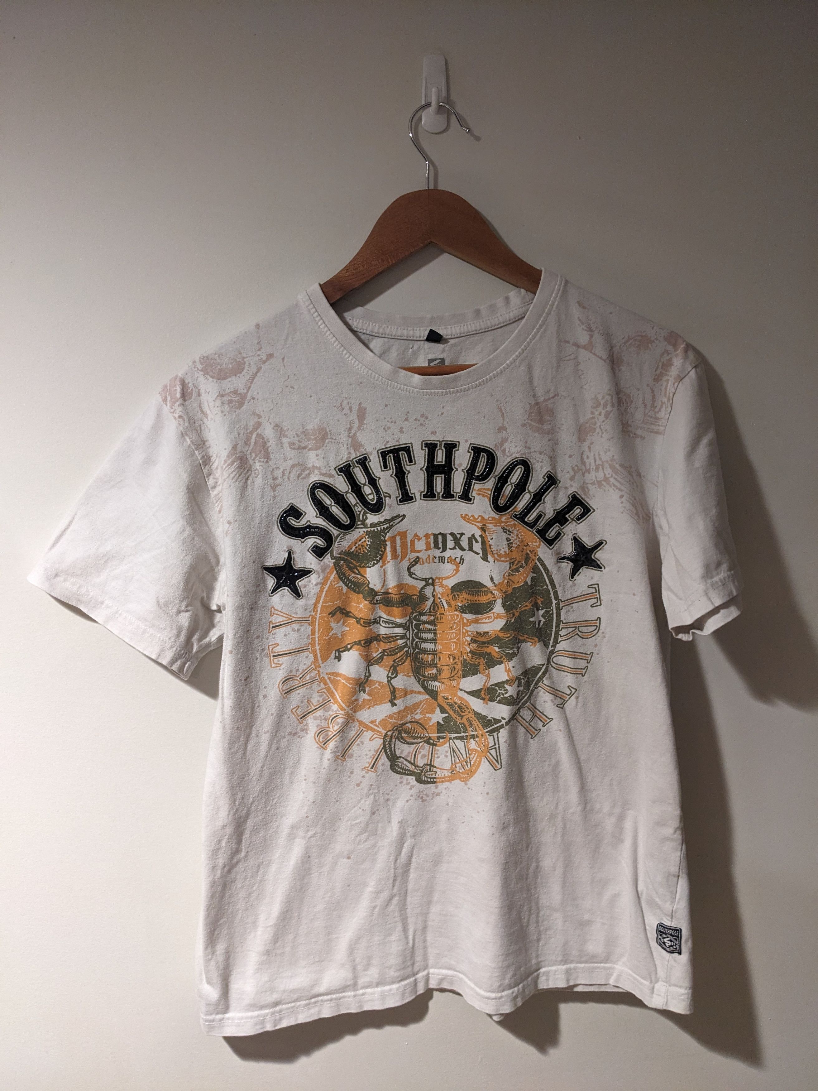 Southpole × Vintage Vintage Y2K South Pole Grunge Beige Gray Large T-Shirt Size US L / EU 52-54 / 3 - 1 Thumbnail