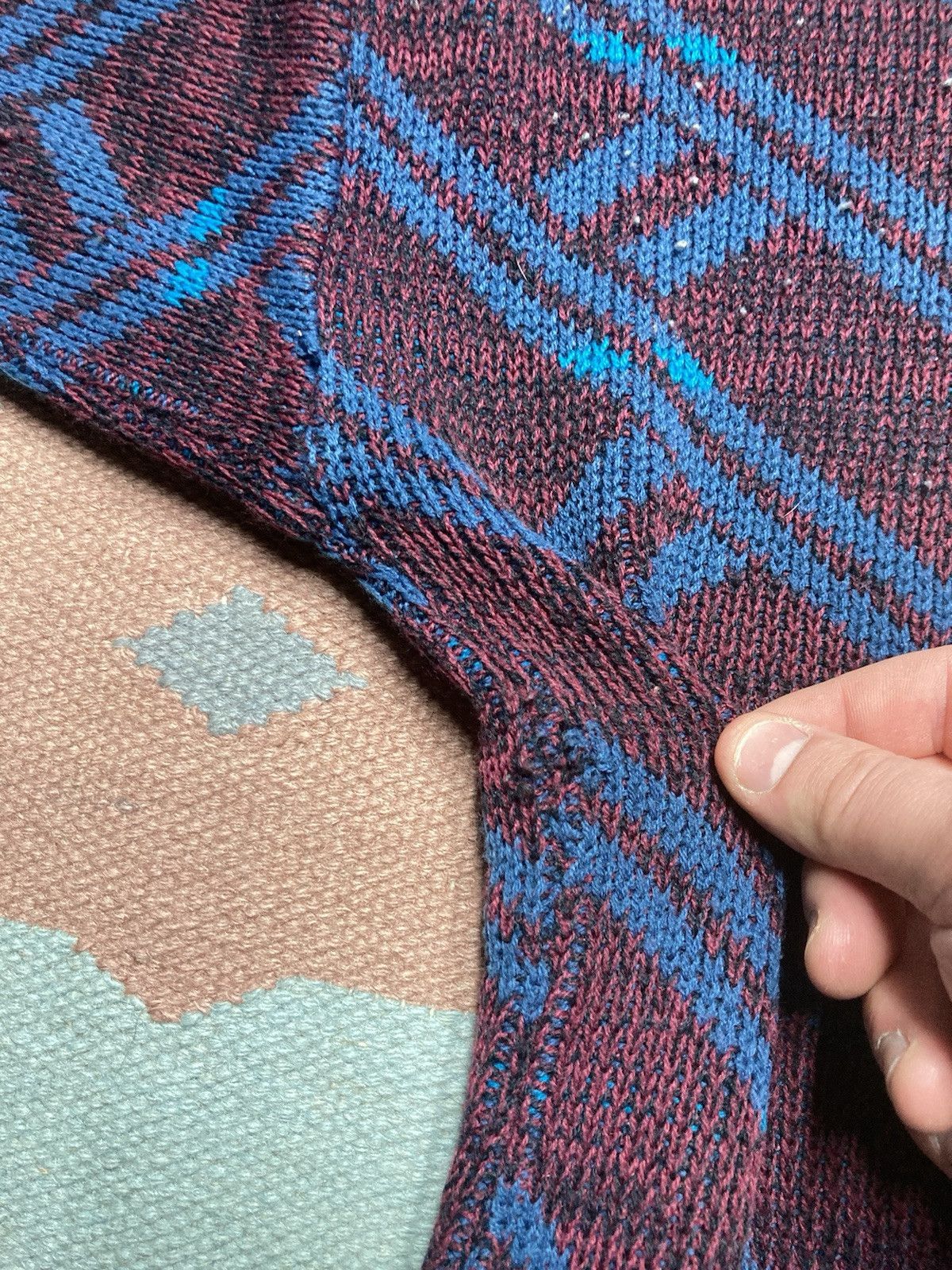 Vintage Vtg acrylic knit sweater geometric abstract trend basics M Size US M / EU 48-50 / 2 - 6 Thumbnail