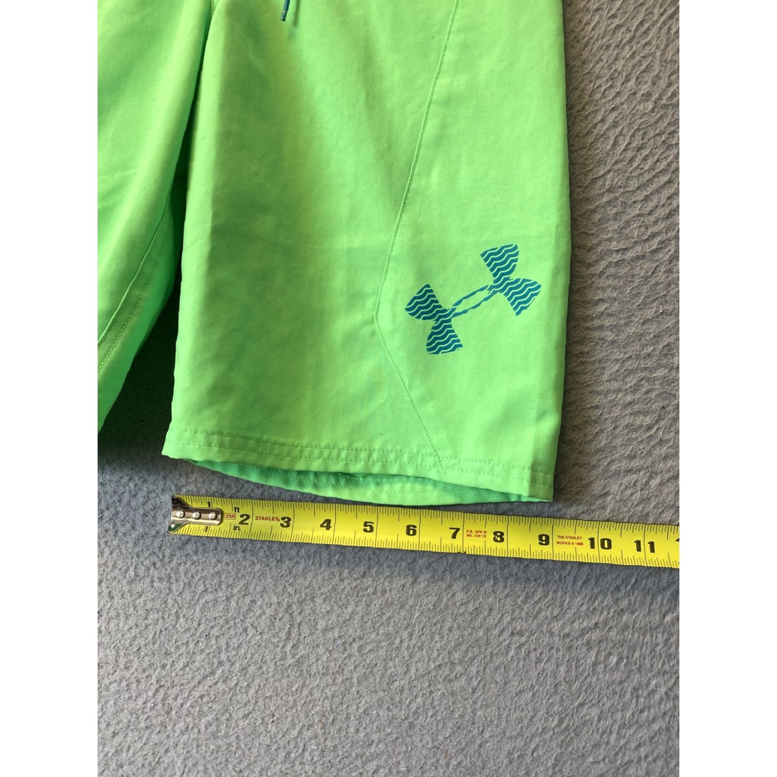 Under Armour VINTAGE Under Armour Men's Swim Board Shorts 9" Shorebreak Green, Lime Green/44-64, Regular, Men's Bottoms Size US 27 - 7 Thumbnail