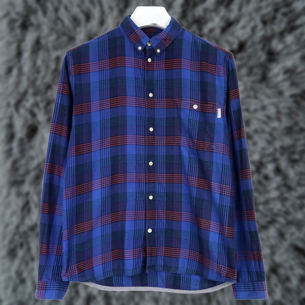 Paul Smith Paul Smith Shirt Mens M Blue Tailored Fit Men Plaid Lighweight Flannel Pocket Size US M / EU 48-50 / 2 - 1 Thumbnail