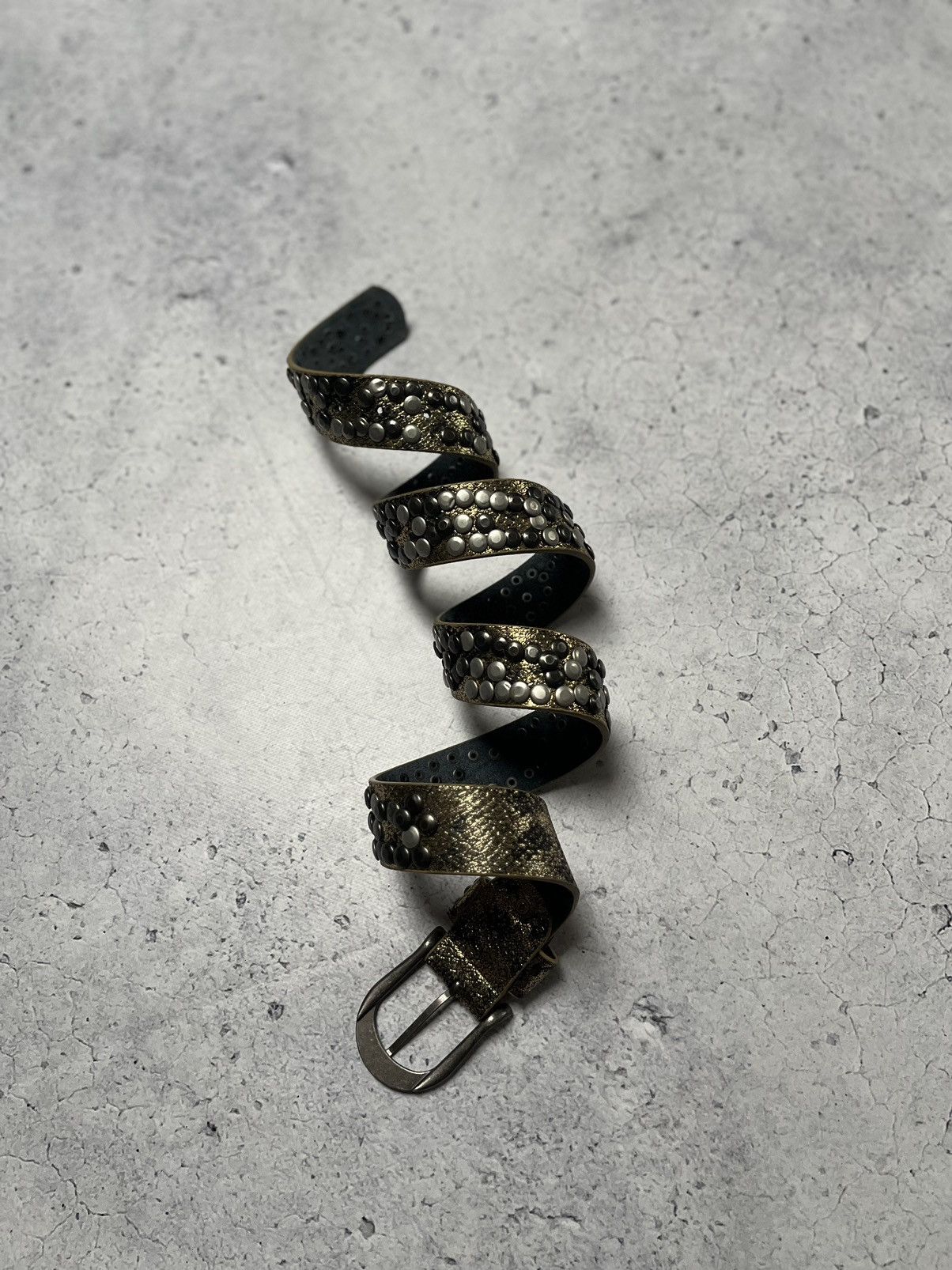 Japanese Brand × Vintage Vintage Leather Belt Y2K Opium Style B.B Simon Size ONE SIZE - 6 Thumbnail