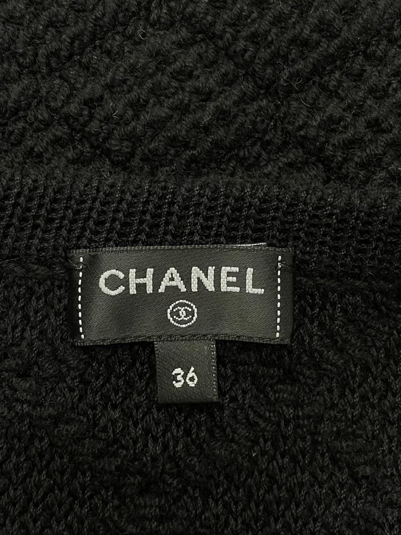 Chanel Chanel Black leather chain cashmere suspender dress Size XS / US 0-2 / IT 36-38 - 4 Thumbnail