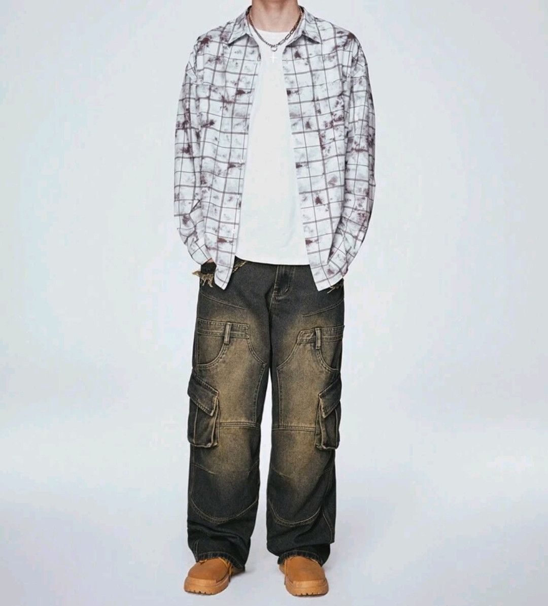 Japanese Brand × Vintage Grunge Baggy Patch Slap Pocket Baggy Loose Jeans Size US 32 / EU 48 - 2 Thumbnail