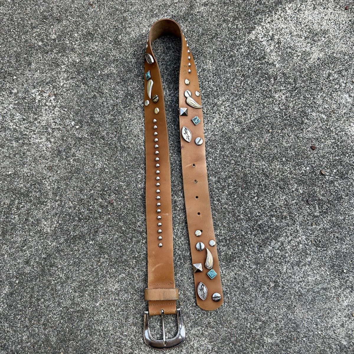 Vintage Vintage studded leather belt (Kapital Style) Size ONE SIZE - 9 Thumbnail