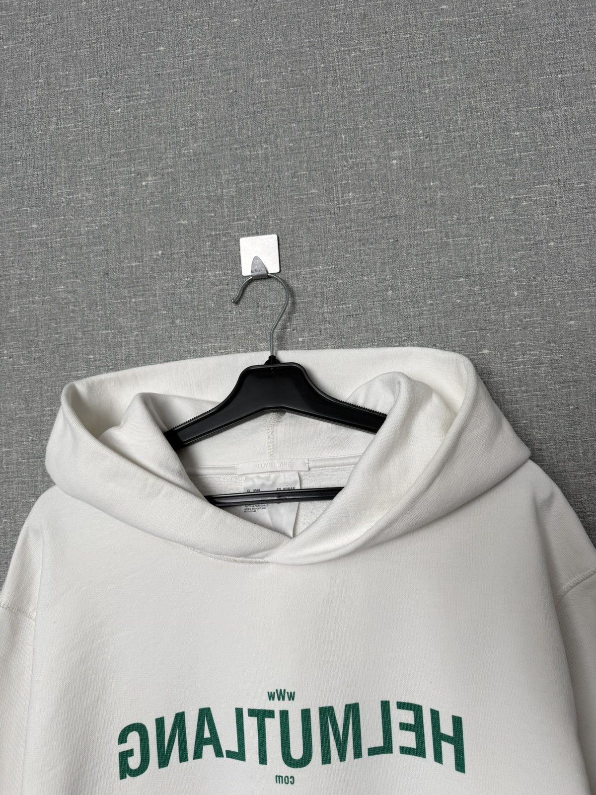 Helmut Lang Helmut Lang Thick White Hoodie Mirrored Web Logo Size XL Size US XL / EU 56 / 4 - 4 Thumbnail