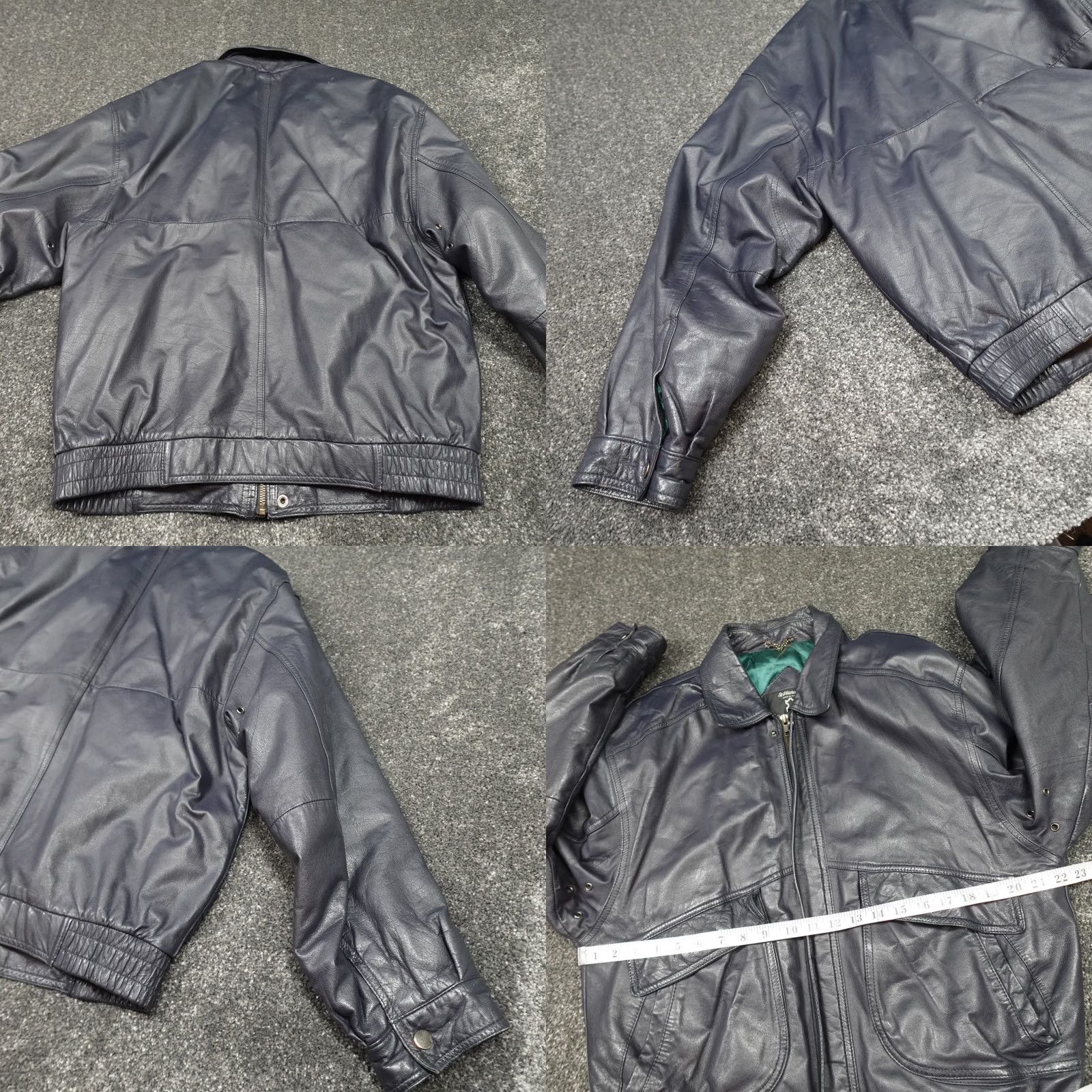 Vintage VINTAGE St Michael Jacket Mens S Leather Bomber Blue Size Size US S / EU 44-46 / 1 - 8 Thumbnail
