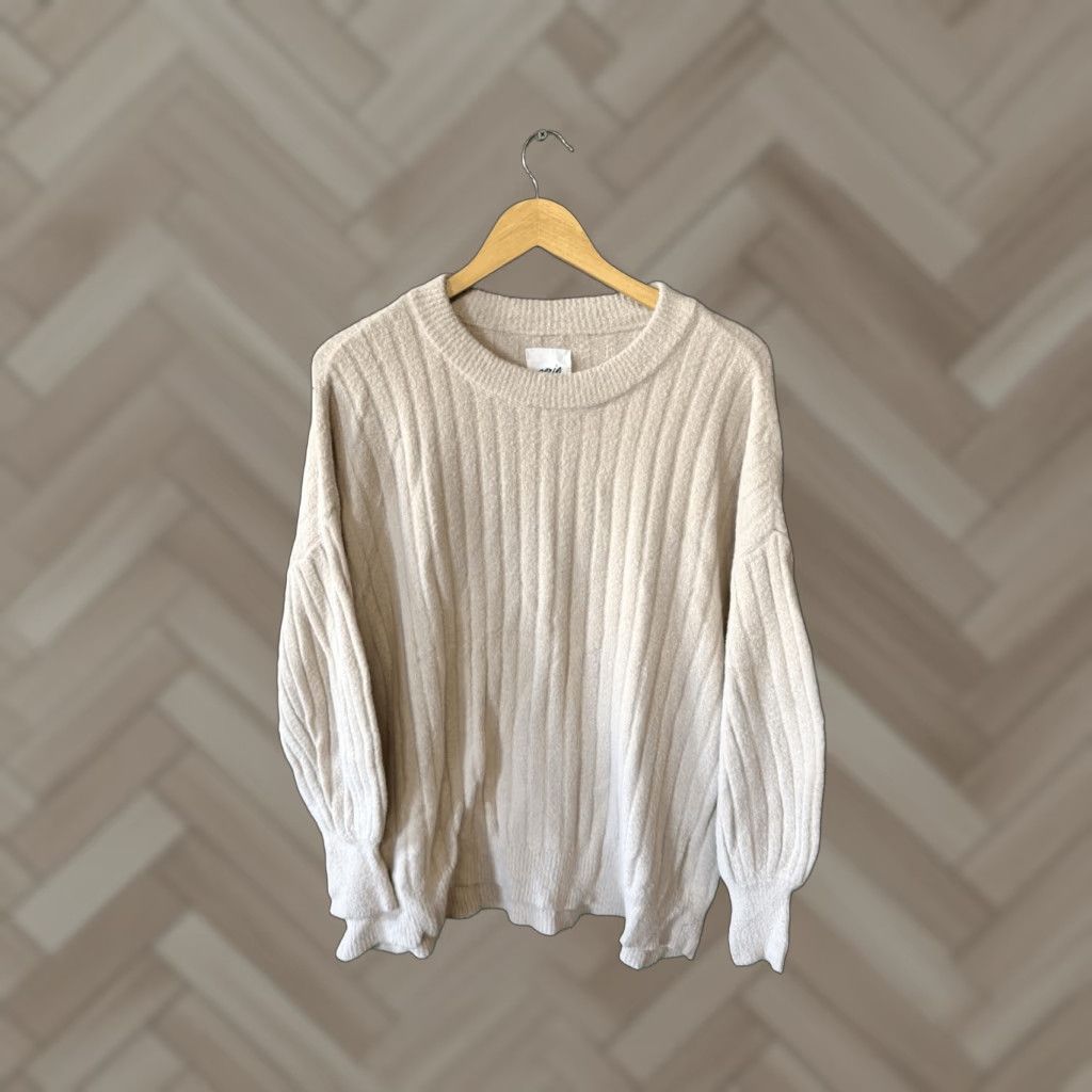 Vintage Aerie Sweatshirt Pullover Ribbed Fleece Brown Womens Size M 27in Pit 26in Back Hem Size M / US 6-8 / IT 42-44 - 1 Thumbnail