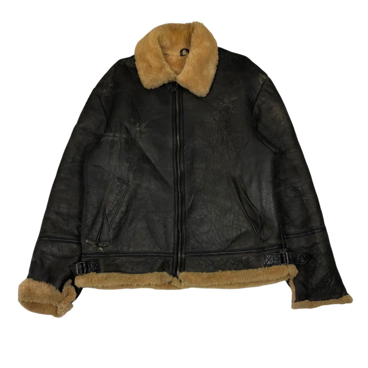 🔥VINTAGE GENUINE LEATHER JACKET SHEARLING CANTERBURY