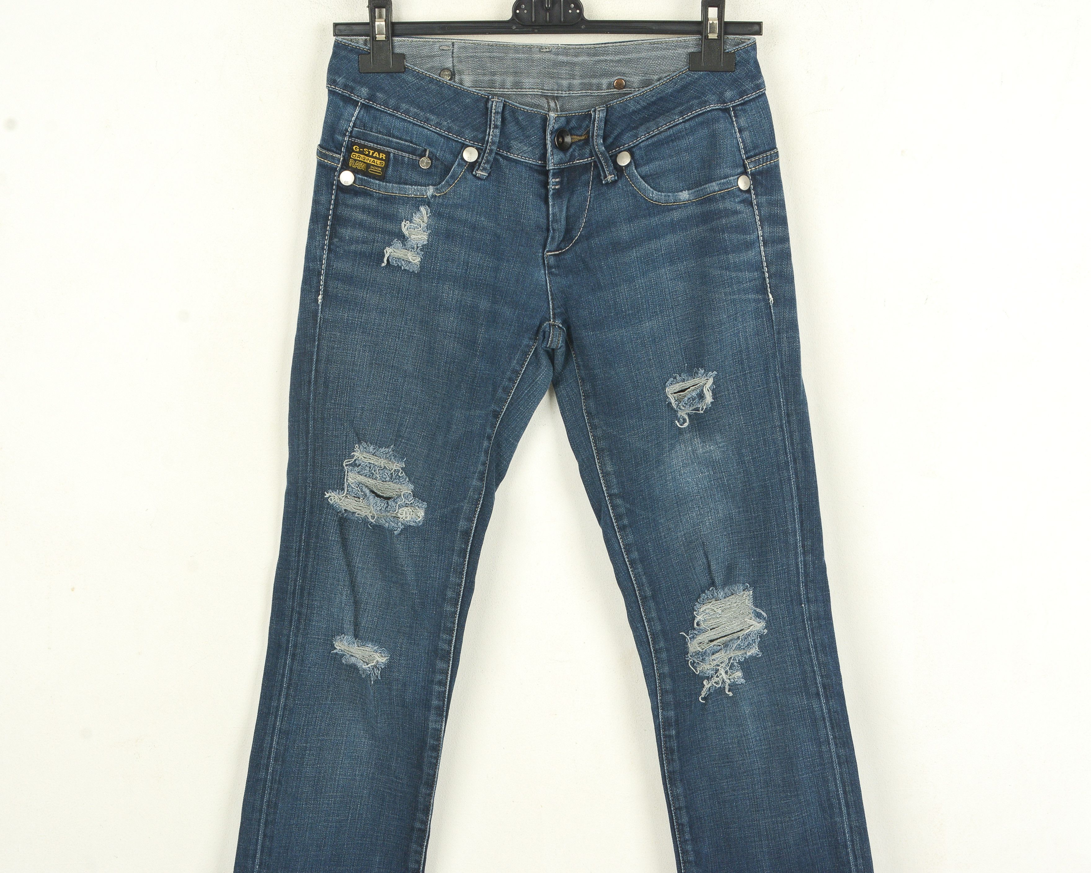 G-Star Midge Straight Women Jeans W26 L34 Trousers Pants Ripped Zip Size 26" / US 2 / IT 38 - 2 Thumbnail