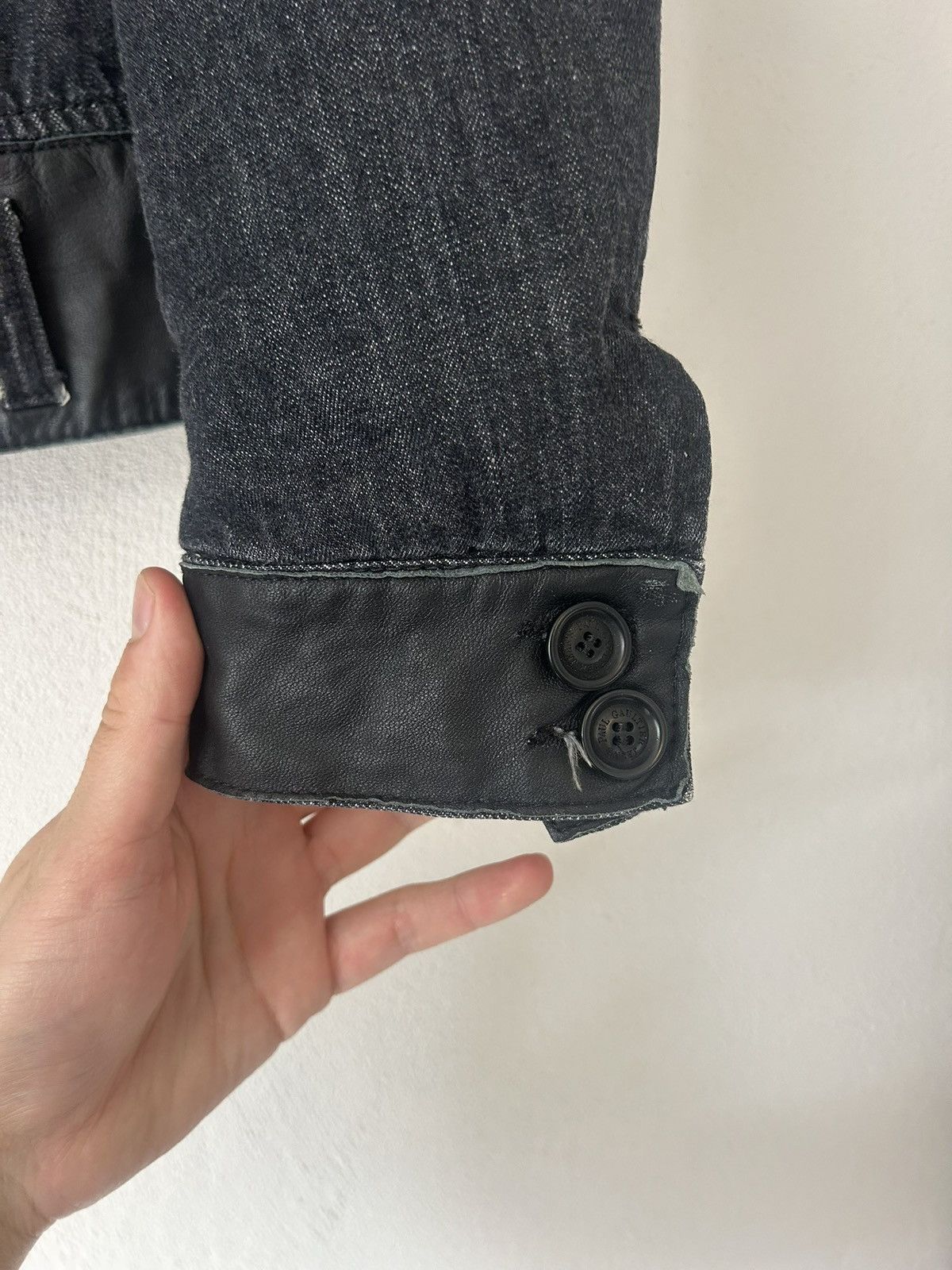Jean Paul Gaultier Double-Breasted Denim Jacket with Leather Trim Size US M / EU 48-50 / 2 - 6 Thumbnail