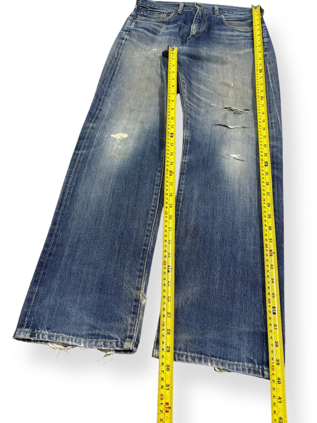 Levi's Vintage 90s Levis 502 Big E Selvedge Distressed Grunge Jeans Size US 29 - 18 Thumbnail