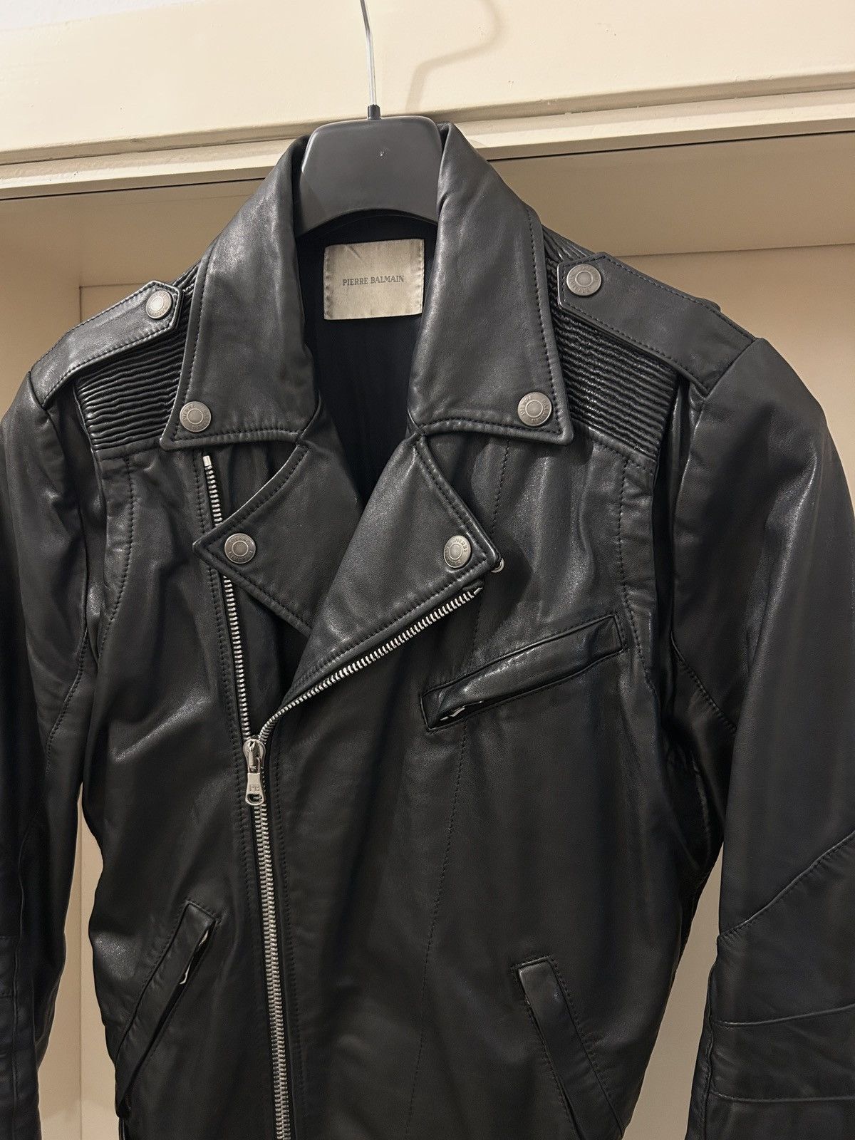 Balmain Balmain 2010s black leather perfecto biker jacket Size US M / EU 48-50 / 2 - 4 Thumbnail