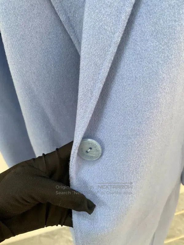 Max Mara MaxMara Blue Cashmere Belted Coat . Size L / US 10 / IT 46 - 9 Thumbnail