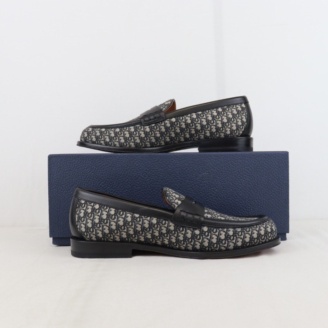 Dior o1rshd1 Q:2 / Granville Loafer Do Jacquard in Black/Beige Size US 8 / EU 41 - 1 Thumbnail