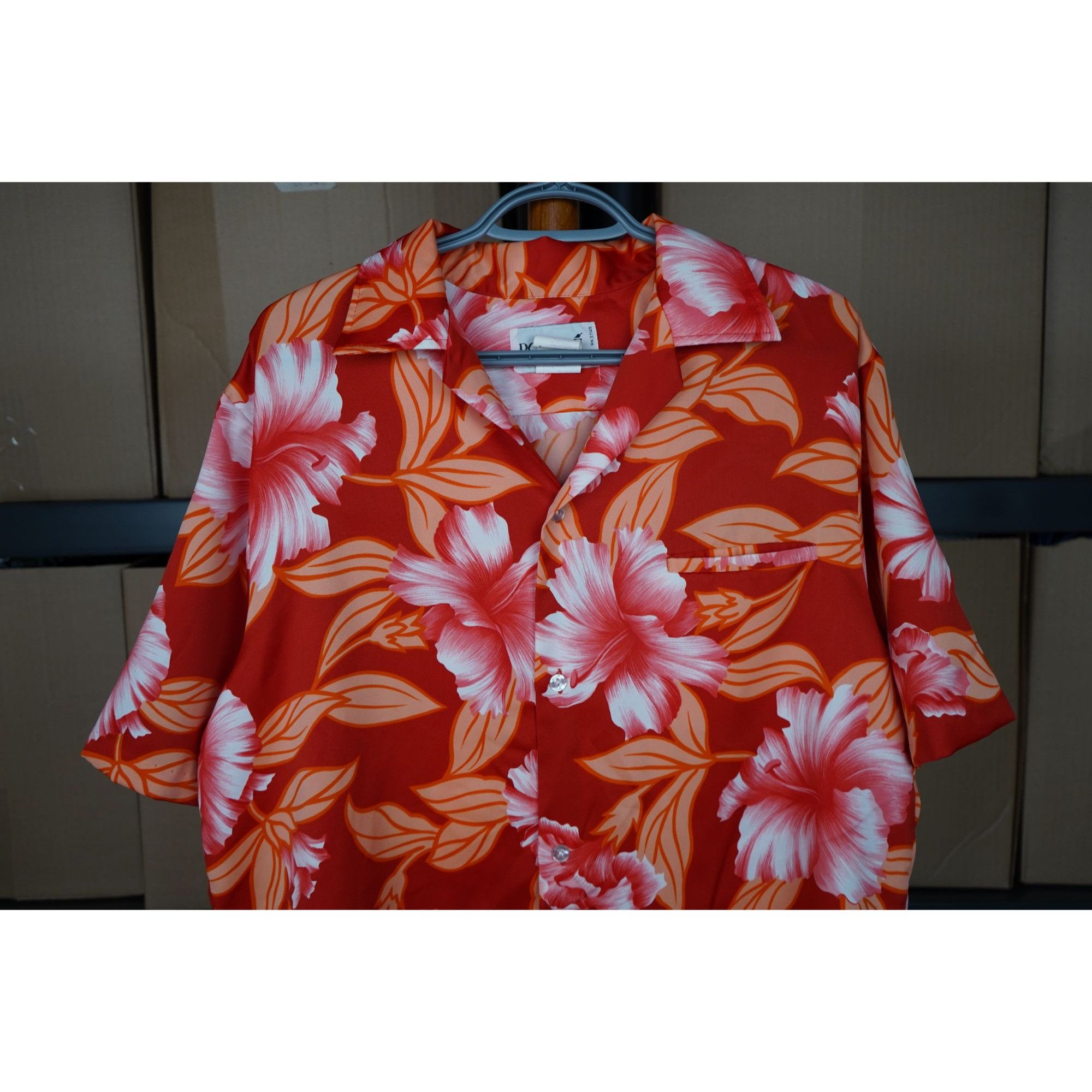 Other 90s Pomare Hawaii Red/Orange Men's L Hawaiian Shirt #363 Size US L / EU 52-54 / 3 - 3 Thumbnail