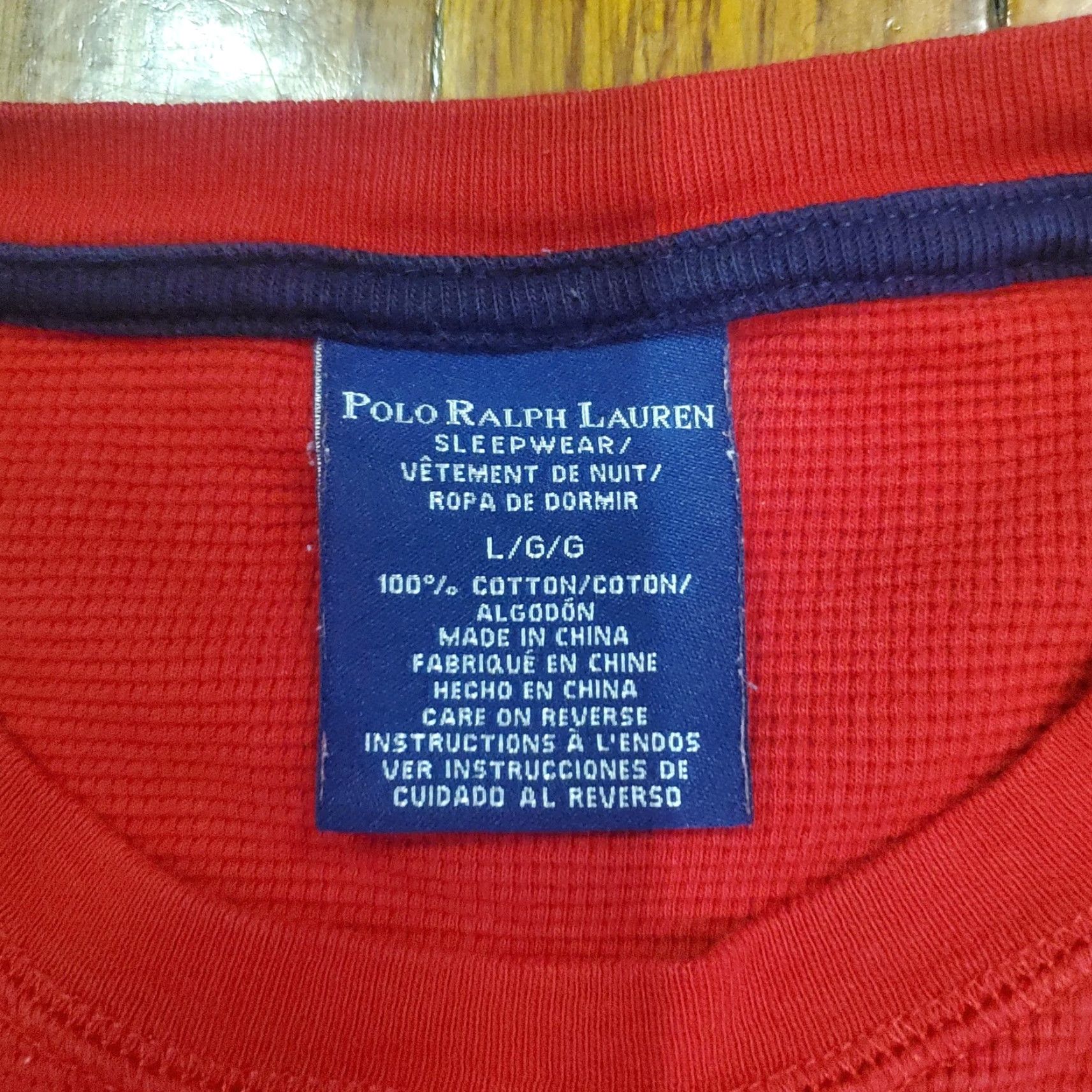Polo Ralph Lauren Polo Ralph Lauren Shirt Mens Large Red Sleepwear Thermal Waffle Knit Crew Neck Long Sleeve Pajama Top Size US L / EU 52-54 / 3 - 5 Thumbnail
