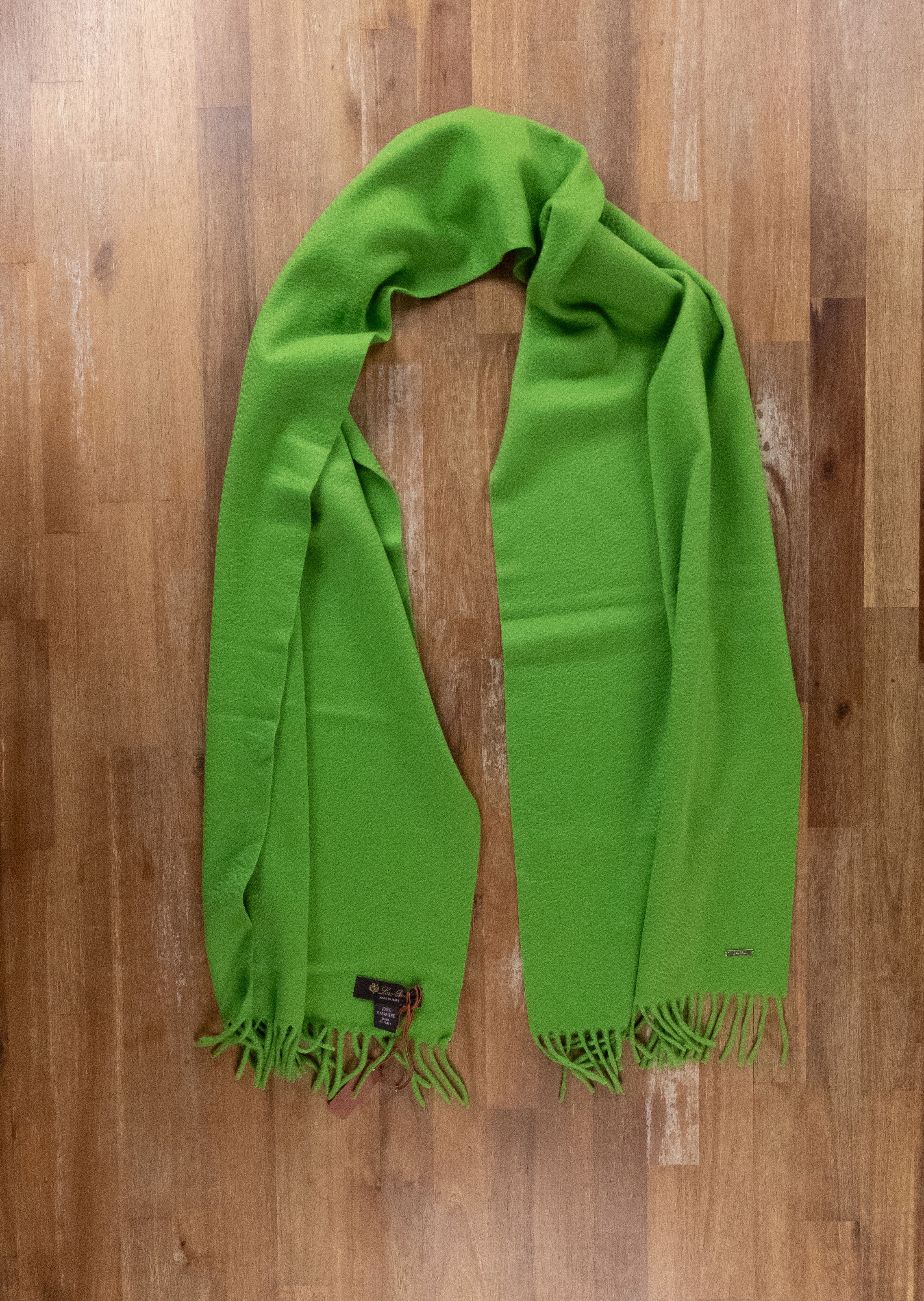 Loro Piana LORO PIANA solid green knit pure cashmere scarf authentic Size ONE SIZE - 4 Thumbnail