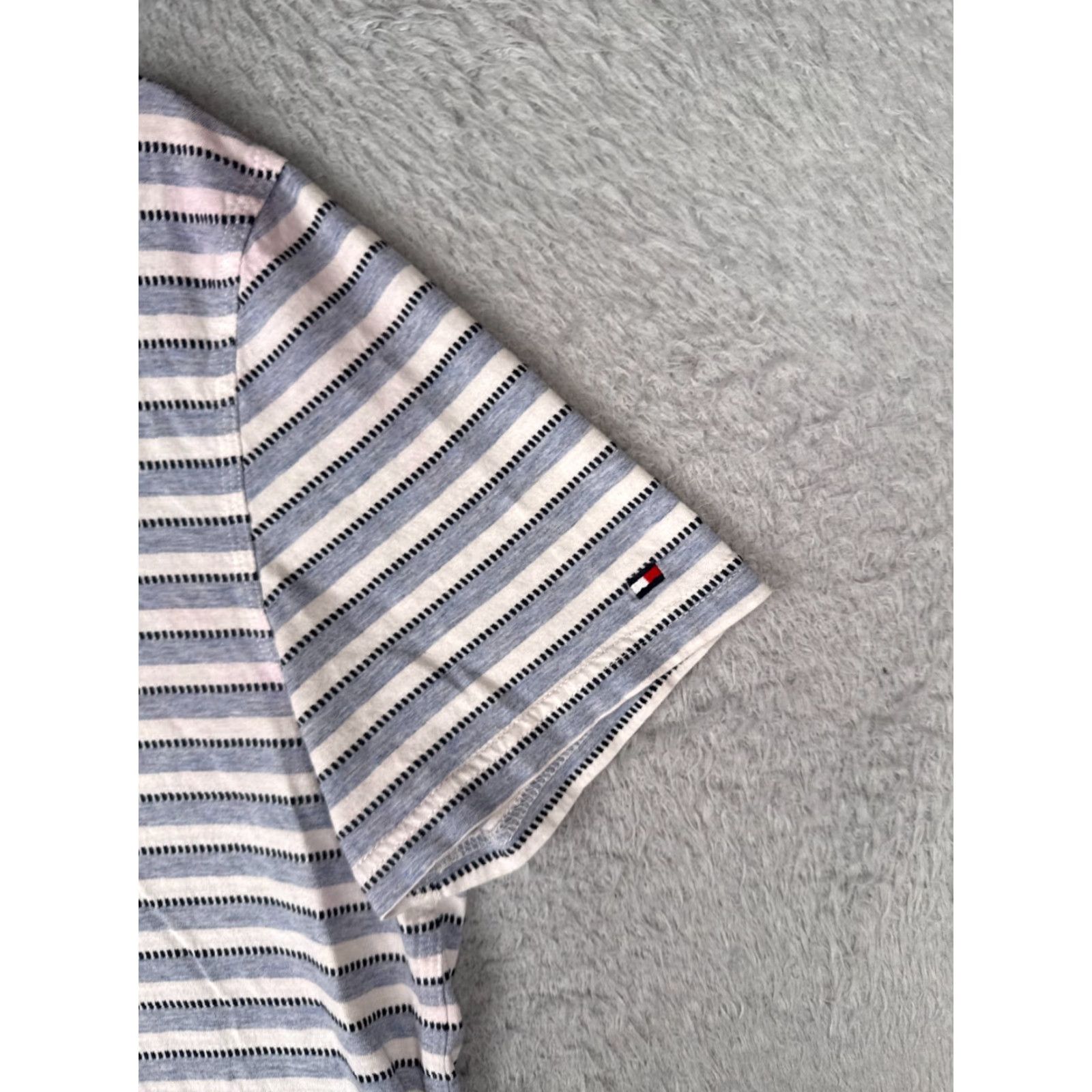 Tommy Hilfiger Tommy Hilfiger Polo Shirt Men Medium Blue Stripe 100% Cotton Custom Fit Size US M / EU 48-50 / 2 - 2 Thumbnail