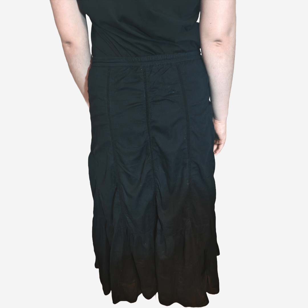 Other VTG Monsoon Black Ruffle Maxi Skirt Y2K 00s Witch Gothic Size 28" / US 6 / IT 42 - 5 Thumbnail