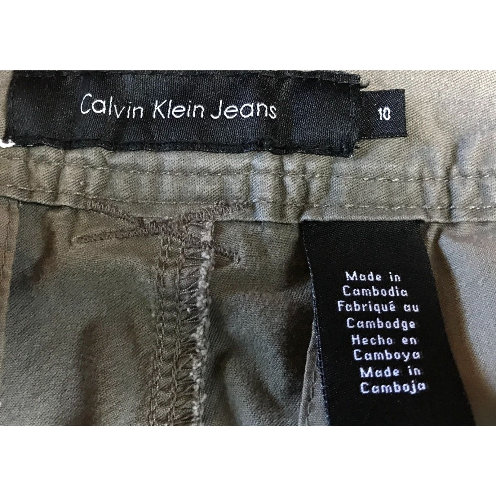 Calvin Klein Calvin Klein Pants Women 10 Green Cropped Cuffed Pockets Straight Inseam 23 in Flat Front Regular Size Type Pants Size 24" / US 00 / IT 34 - 6 Thumbnail