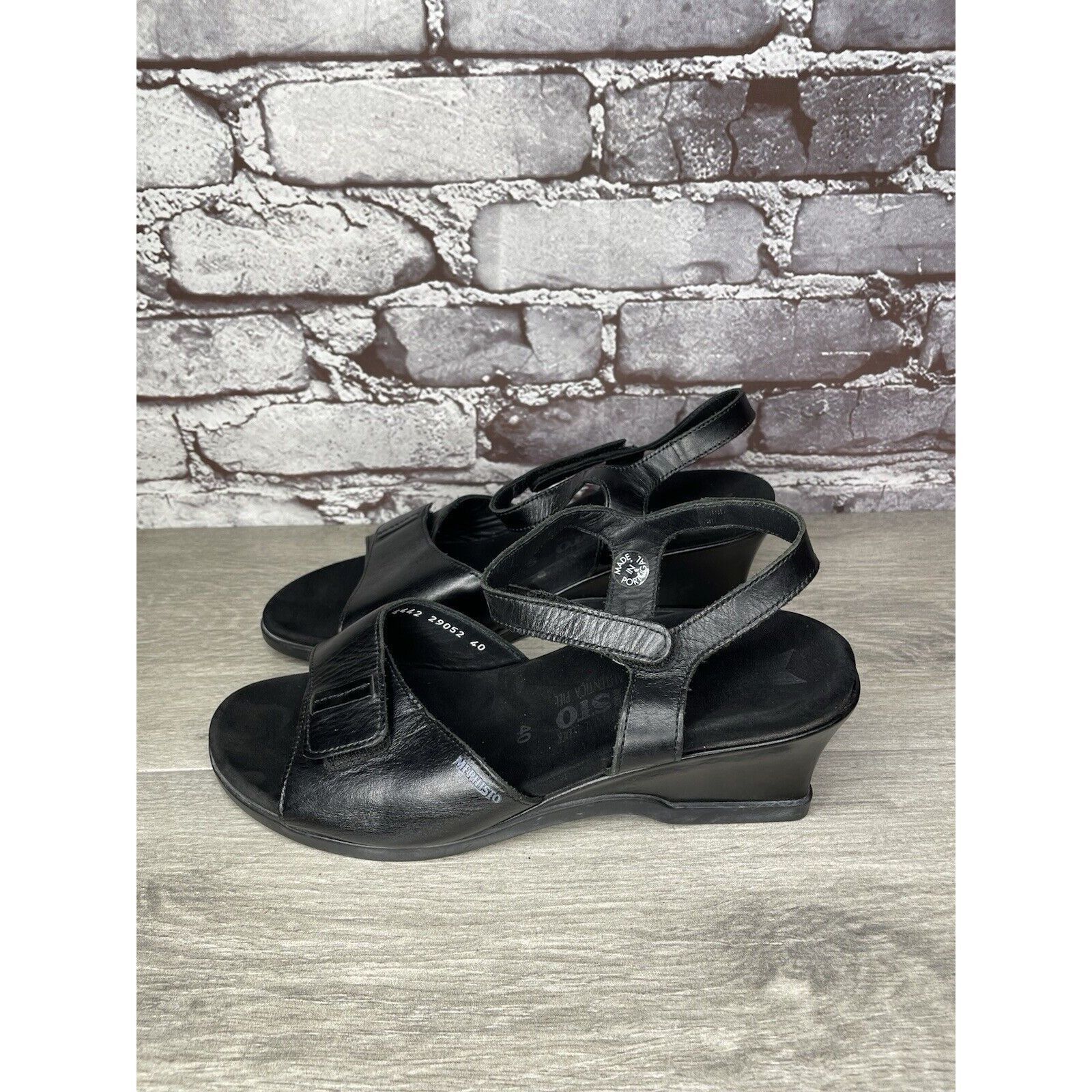Mephisto Mephisto Black Leather Ankle Strap Causal Wedge Sandals Wome Size US 9.5 / IT 39.5 - 12 Thumbnail