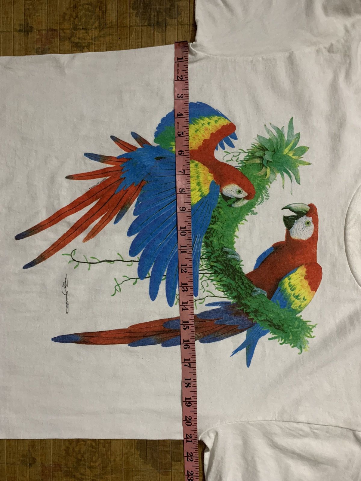 Other Vintage Artwork Couple Parrots by Roger Swainston T Shirt Size US L / EU 52-54 / 3 - 15 Thumbnail
