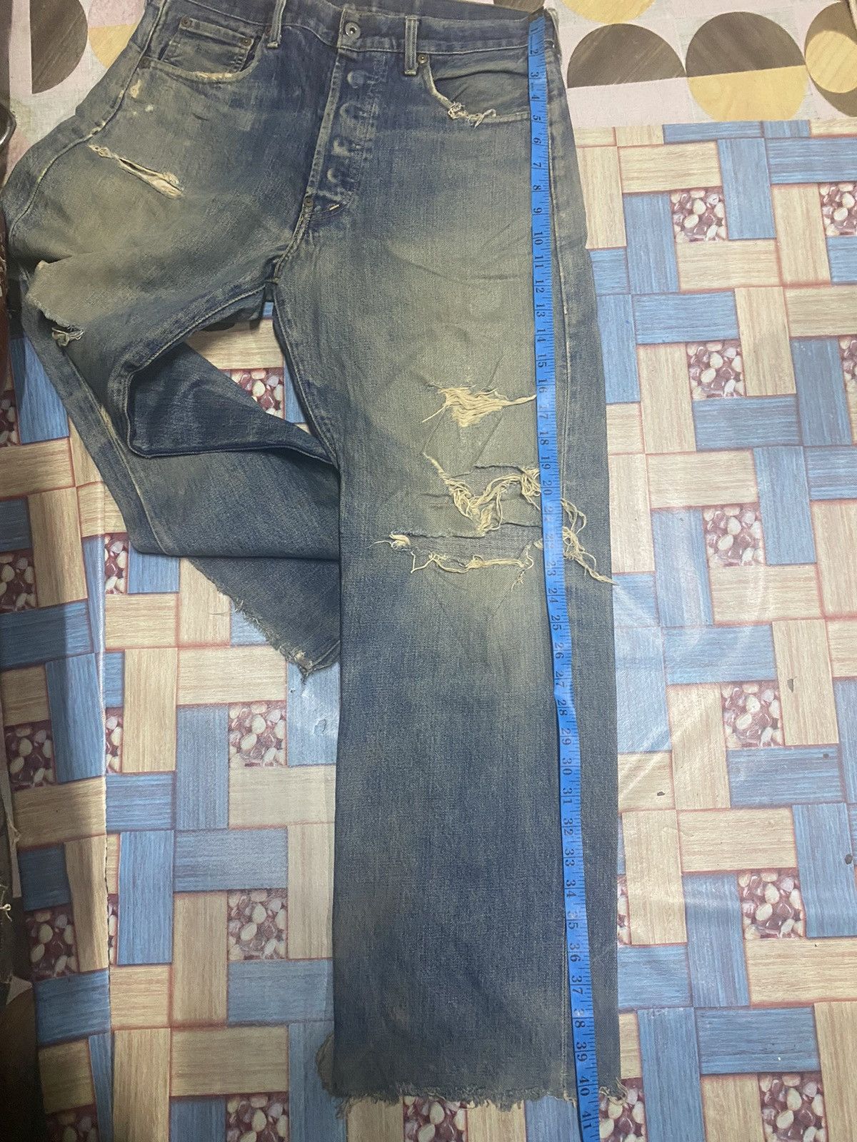 Levi's Levis BE 502 Button J22 Selvedge Distressed Denim Jeans Size US 34 / EU 50 - 23 Thumbnail