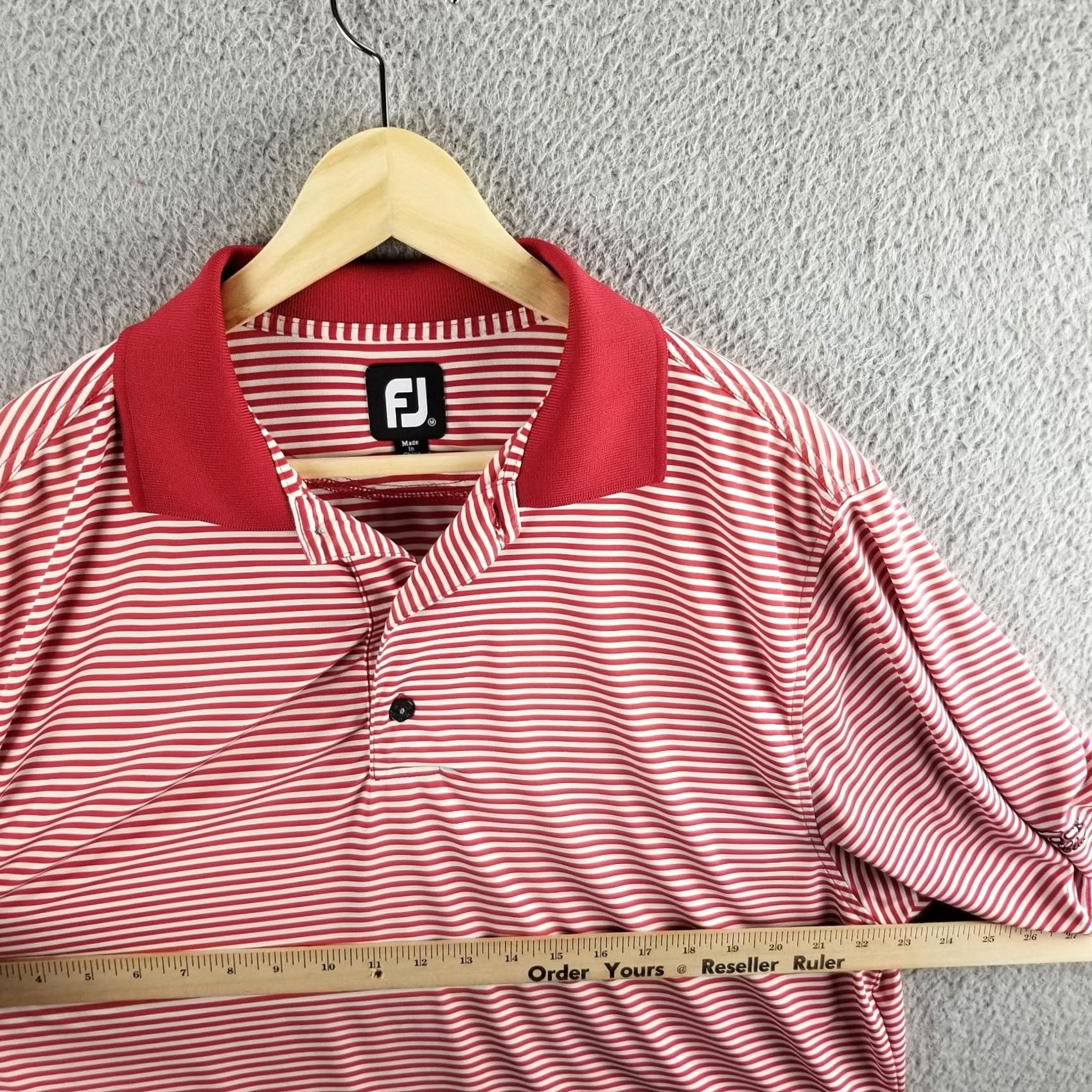Footjoy FootJoy Golf Polo Shirt M Red White Striped ProDry Performance Firerock CC Shirt Mens Polo Size US M / EU 48-50 / 2 - 6 Thumbnail